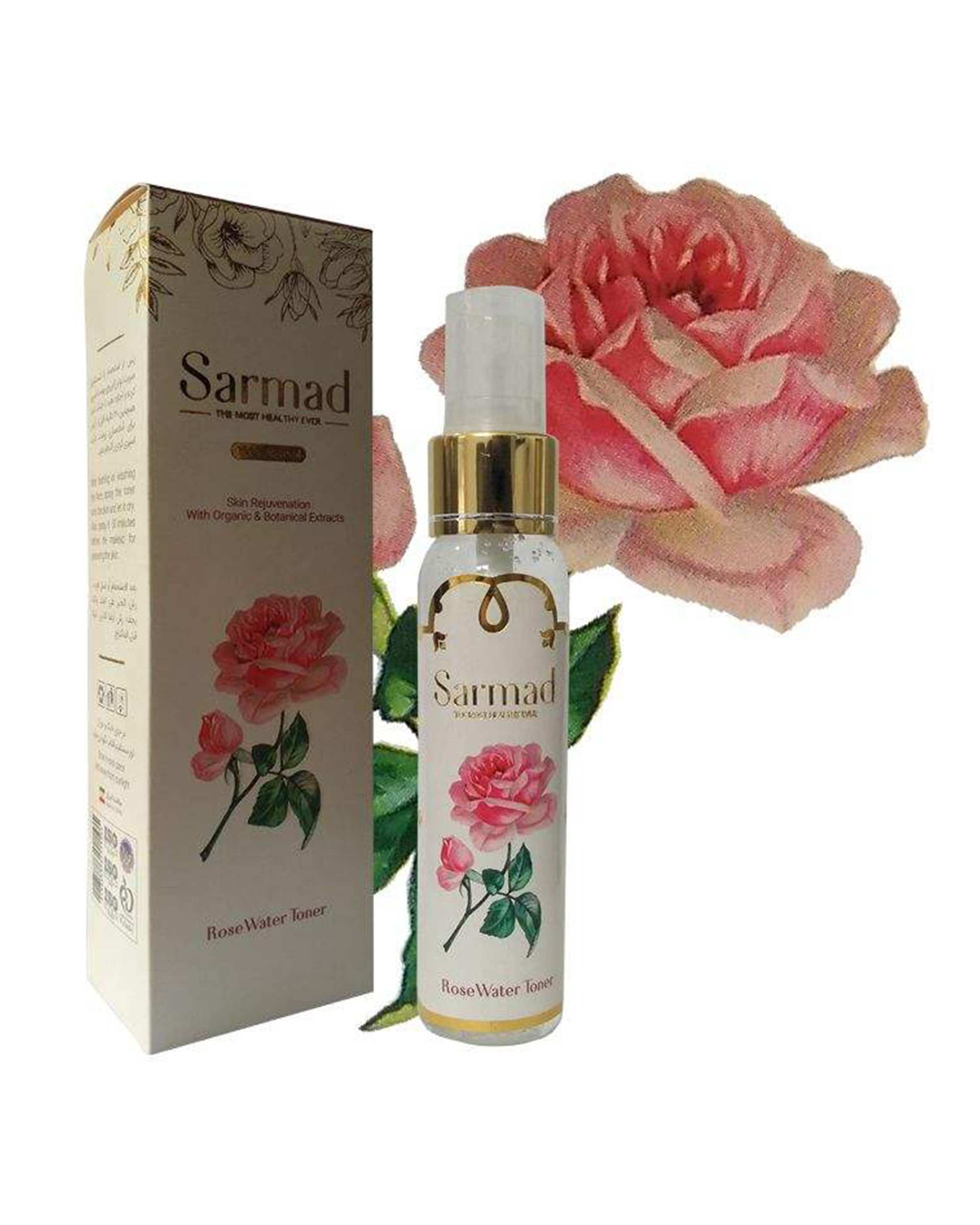 تونر پاک کننده صورت مدل 60ml Rose Water سرمد