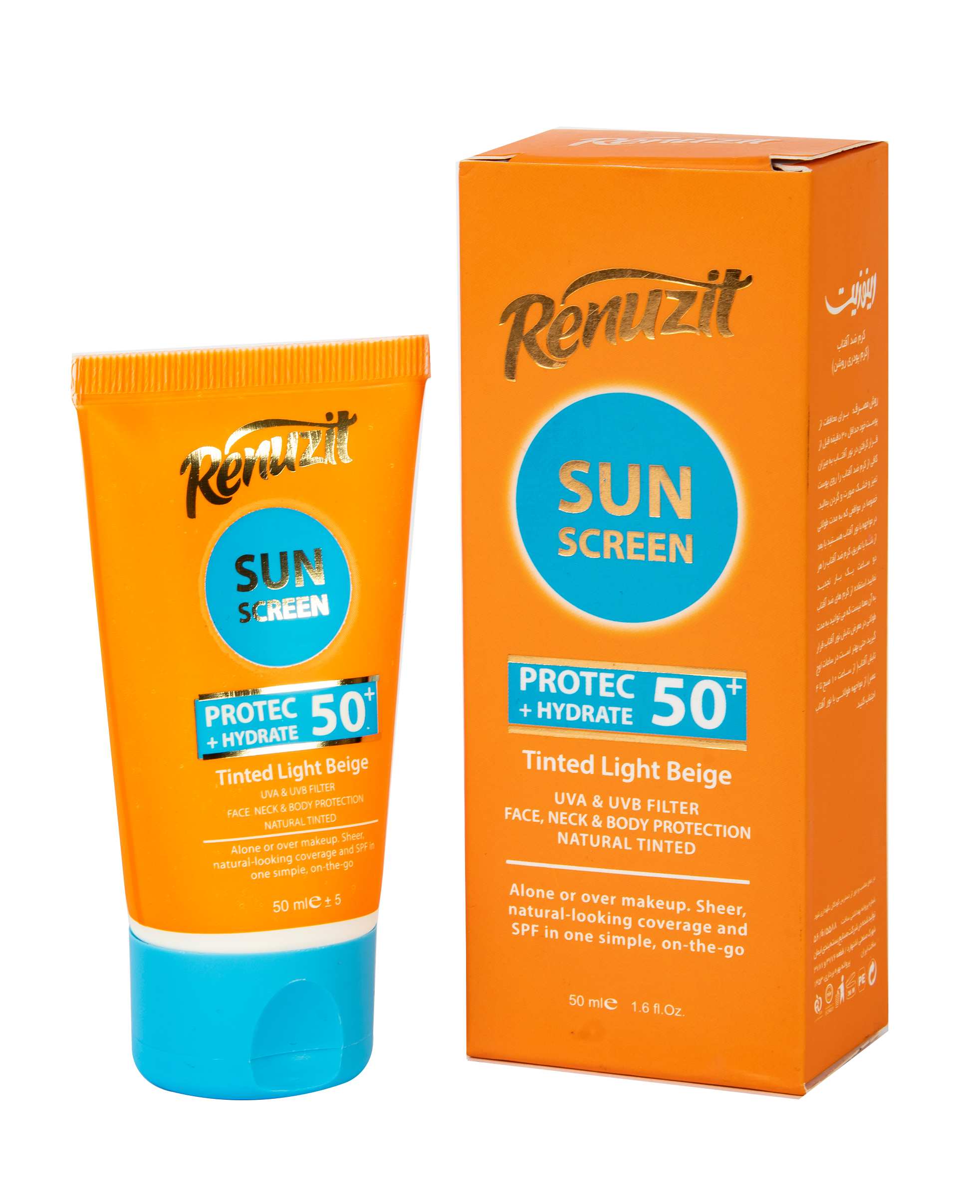 کرم ضد آفتاب رنگی SPF50 بژ روشن رینوزیت