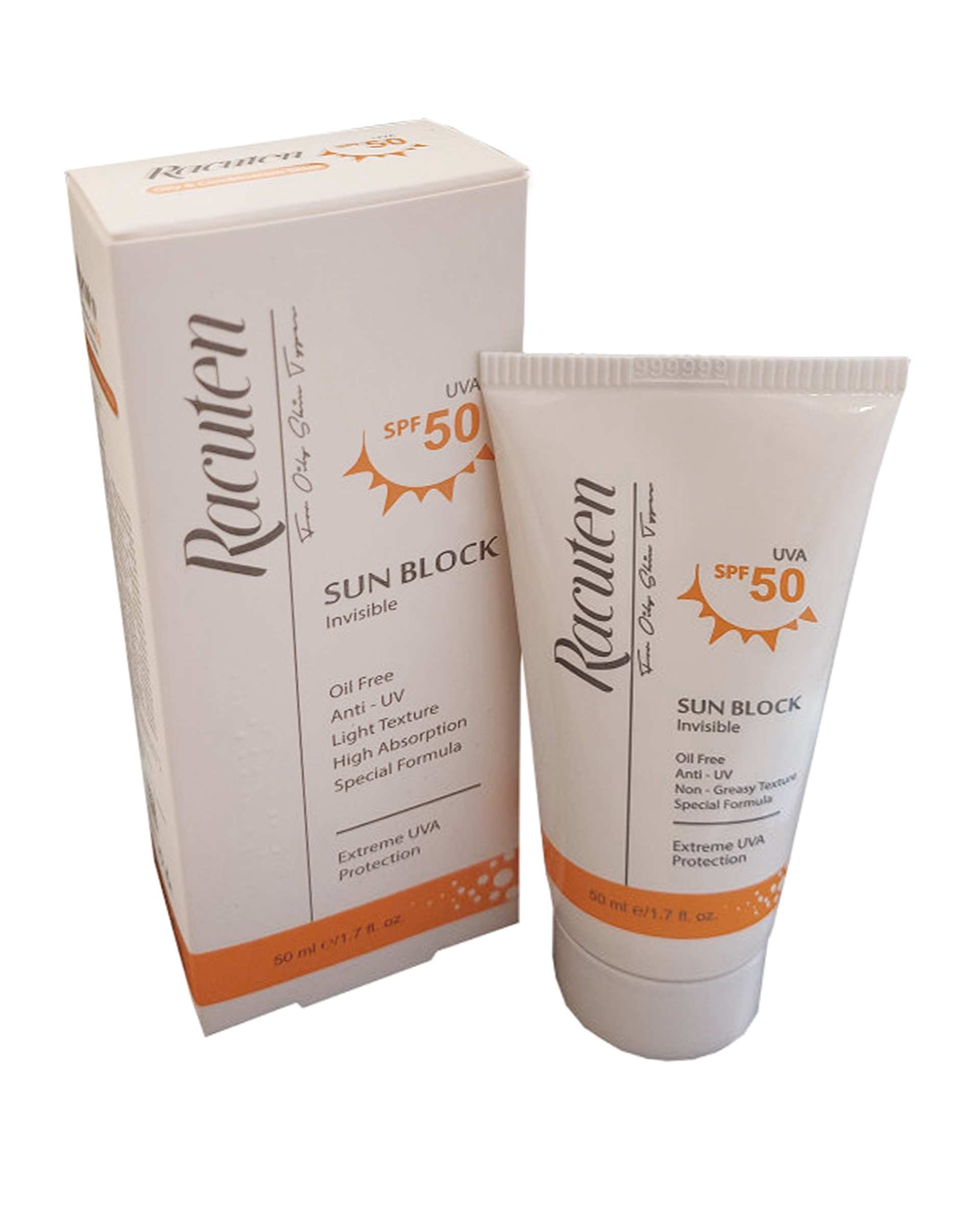 کرم ضد آفتاب SPF50 راکوتن Racuten مناسب پوست چرب 50ml