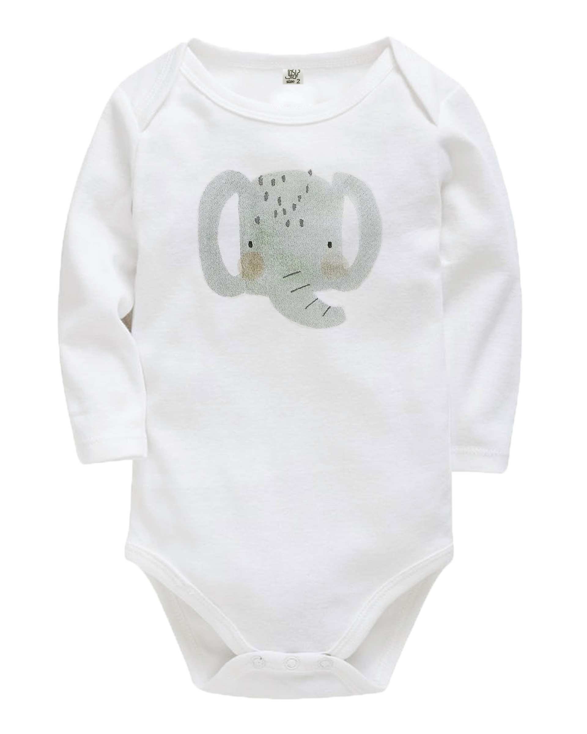 بادی نوزادی نخی آستین بلند طرح حیوانات سفید نیل کوک Nilkouk بسته 4 عددی