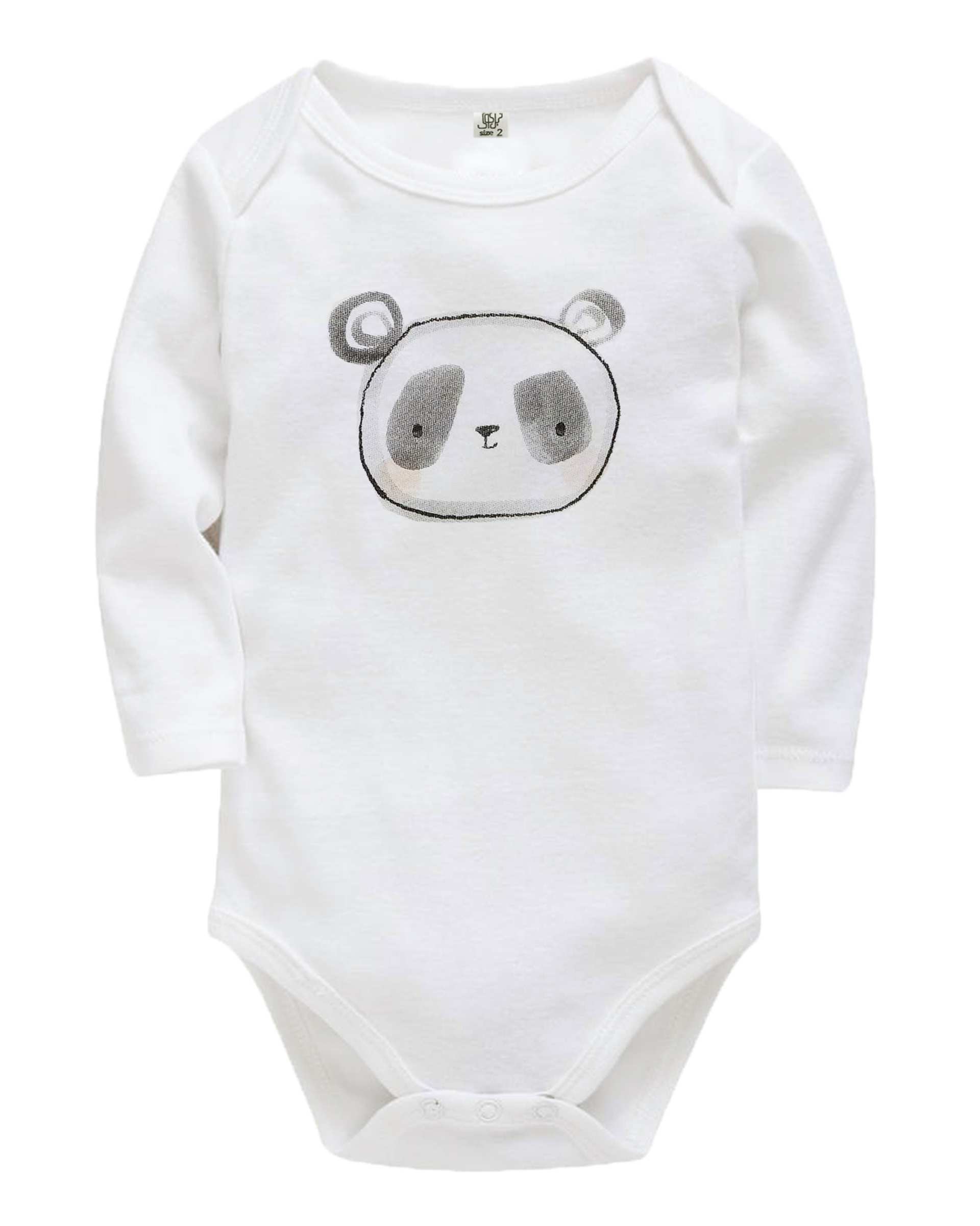 بادی نوزادی نخی آستین بلند طرح حیوانات سفید نیل کوک Nilkouk بسته 4 عددی