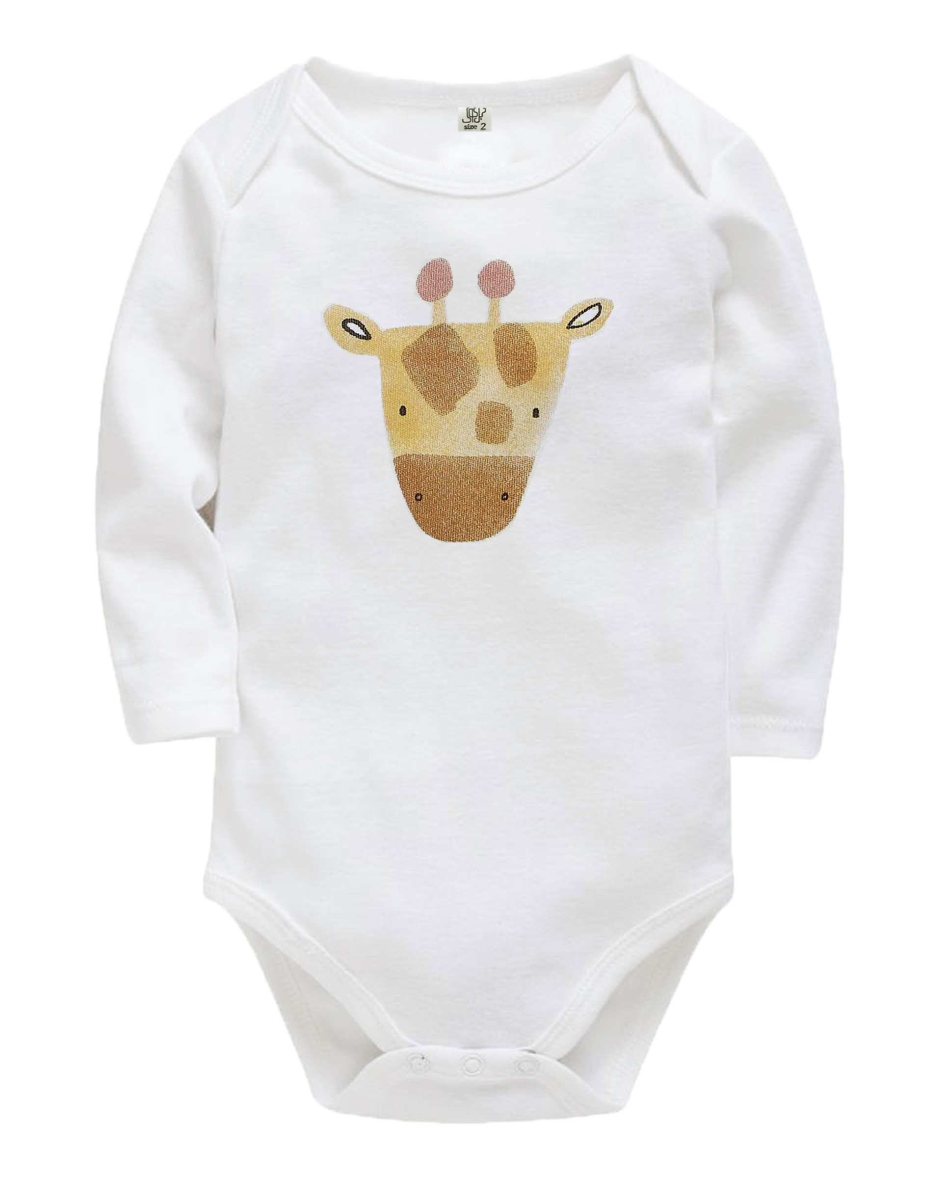 بادی نوزادی نخی آستین بلند طرح حیوانات سفید نیل کوک Nilkouk بسته 4 عددی