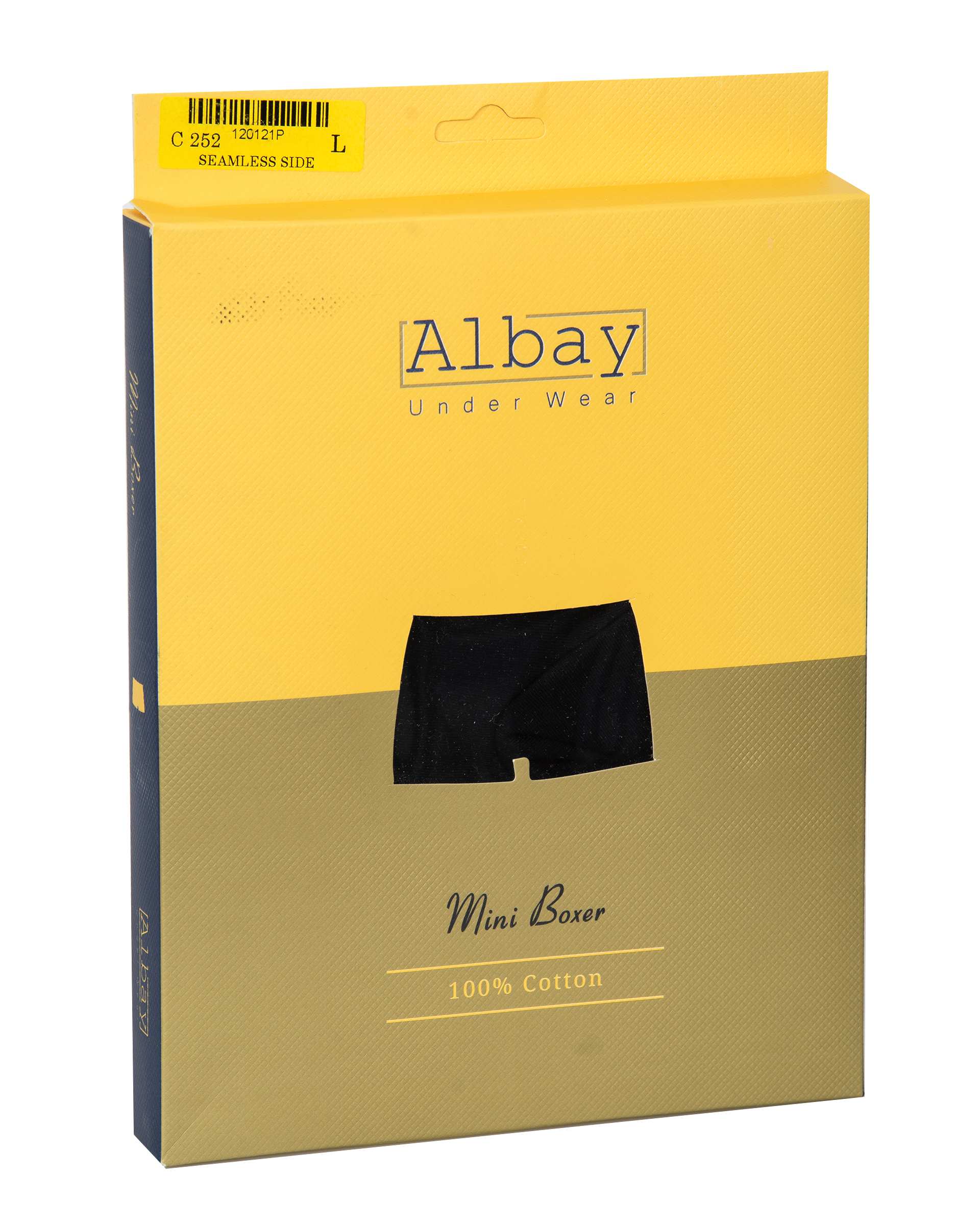 شورت مردانه نخی نیم پا سرمه ای آلبی Albay کد 252