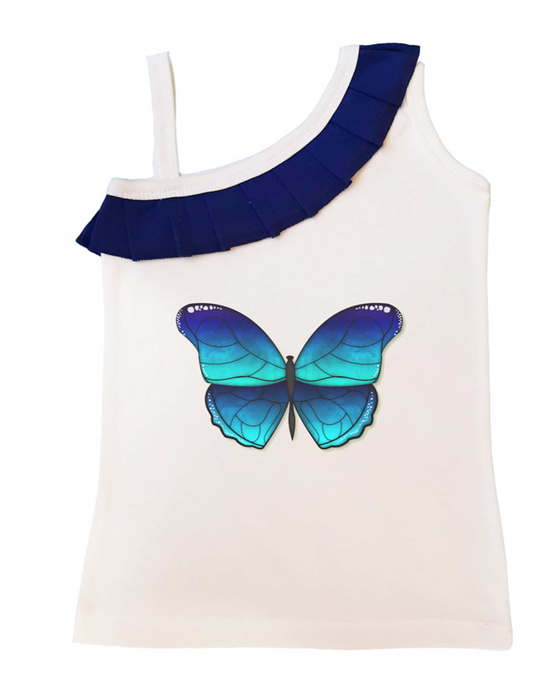 ست تاپ و شلوارک دخترانه نخی نیل کوک Nilkouk مدل Butterfly