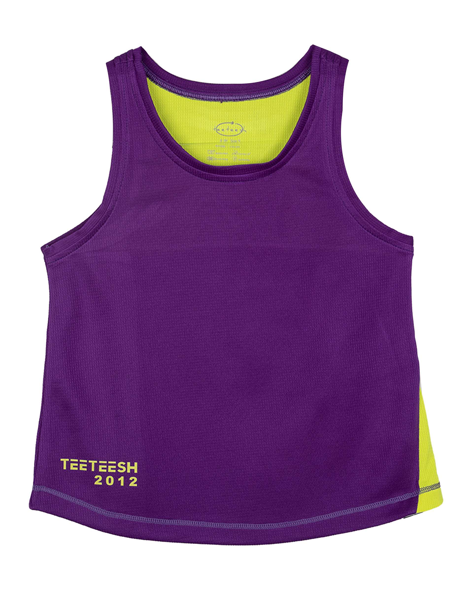 ست تاپ و شلوارک دامنی دخترانه ورزشی بنفش سبز تیتیش Teeteesh