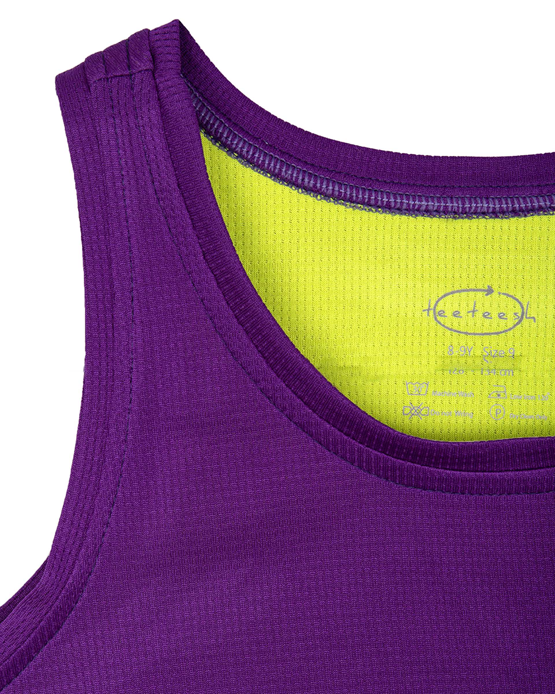 ست تاپ و شلوارک دامنی دخترانه ورزشی بنفش سبز تیتیش Teeteesh