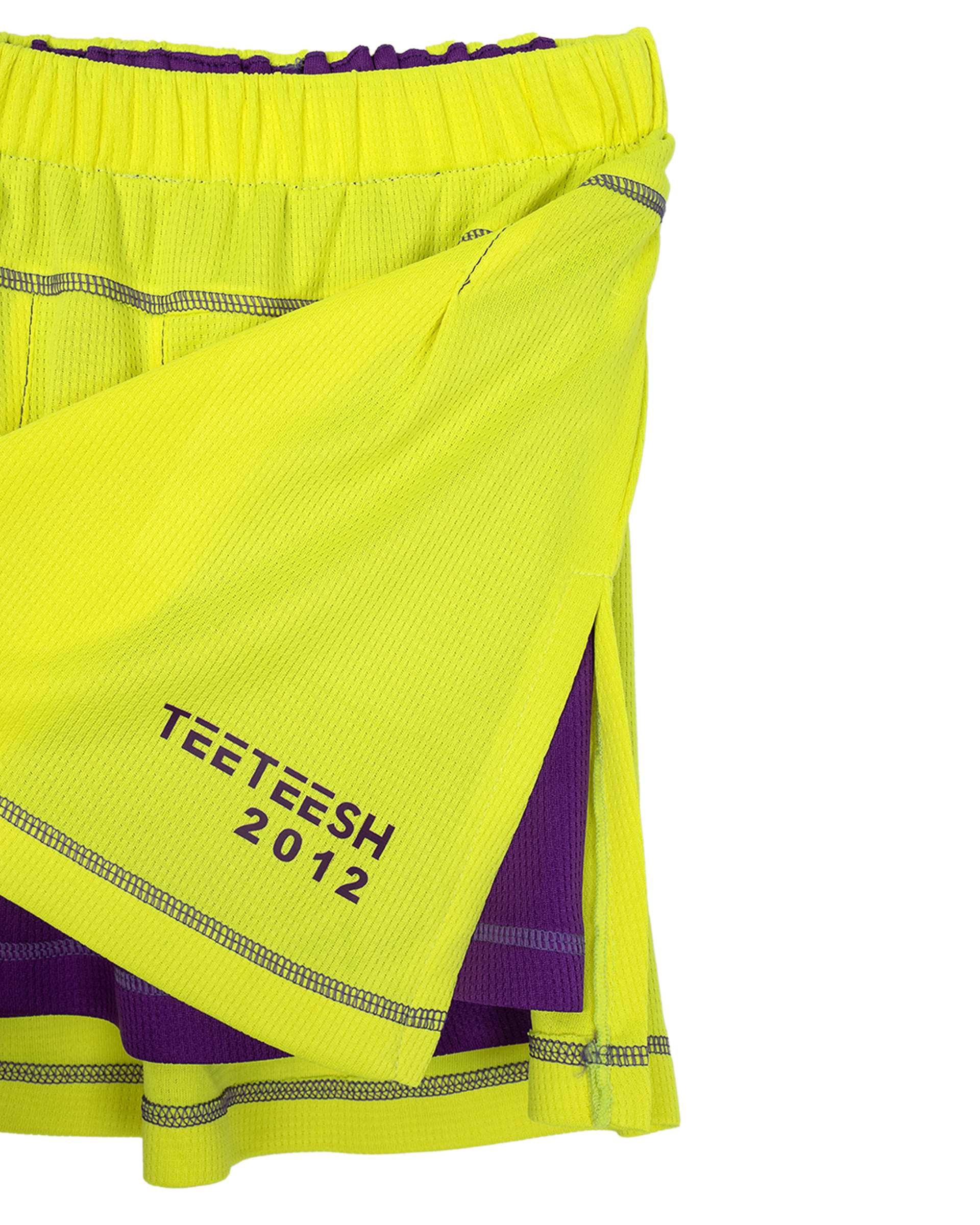 ست تاپ و شلوارک دامنی دخترانه ورزشی بنفش سبز تیتیش Teeteesh