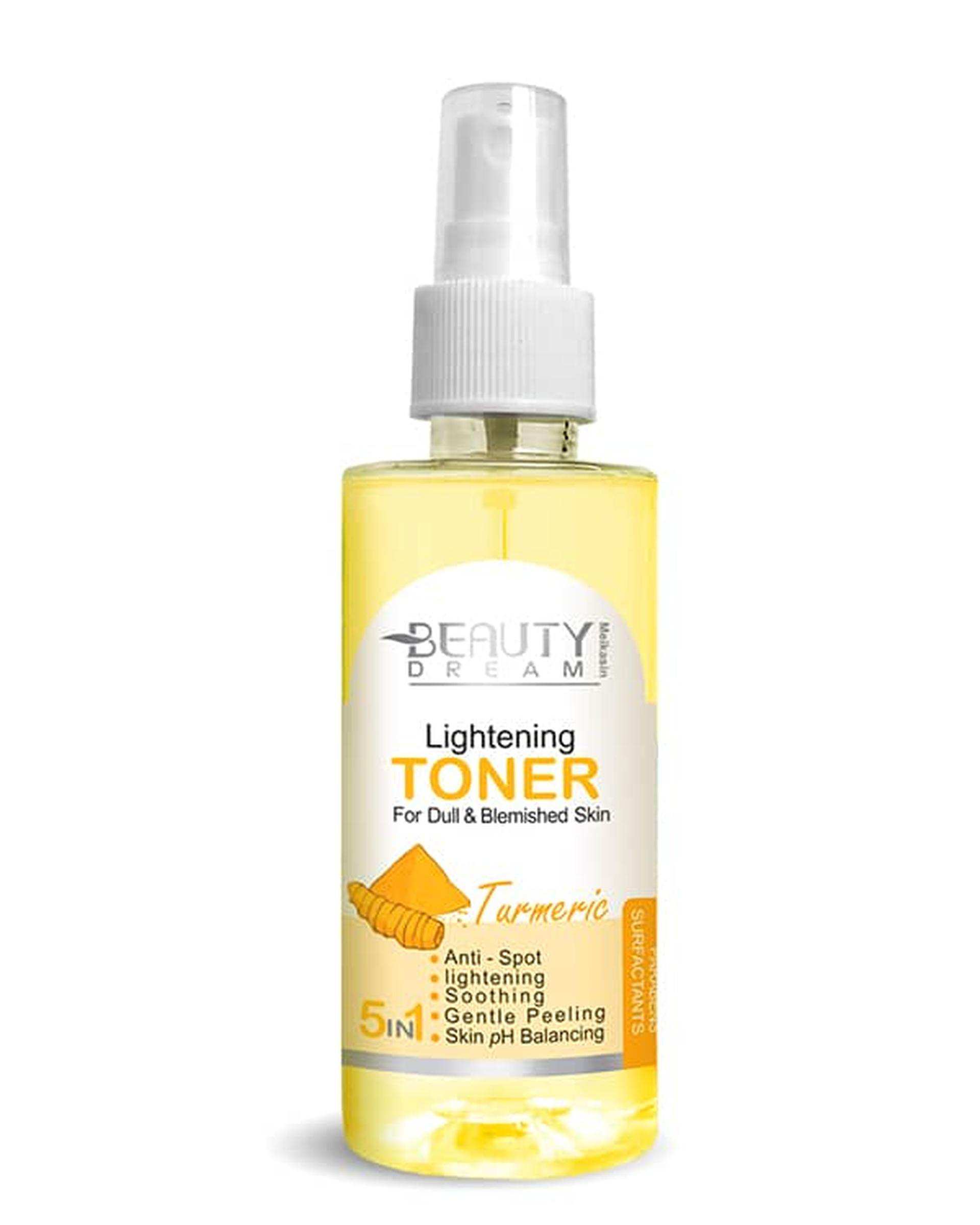 تونر صورت بیوتی دریم Beauty Dream مناسب پوست کدر و لک دار حاوی زردچوبه Turmeric حجم 150ml