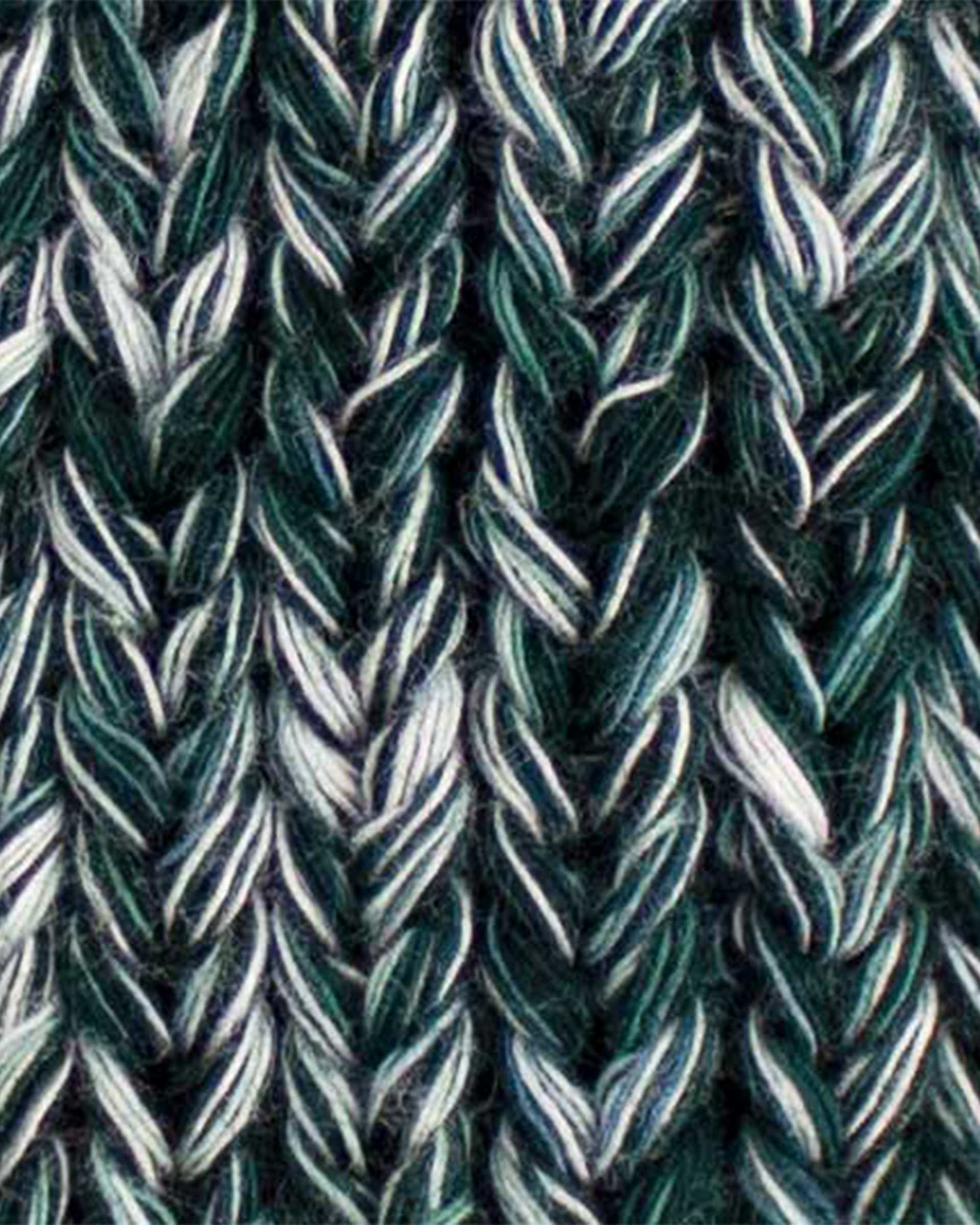 کلاه بافت سبز تارتن Tartan مدل ریب نخ هفت رنگ