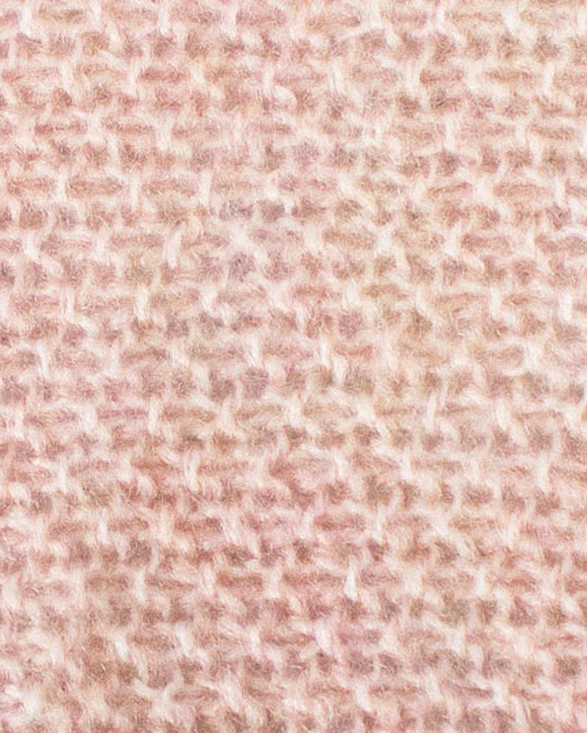 شال گردن زنانه بافت مثلثی رو ترانسفر صورتی روشن تارتن Tartan