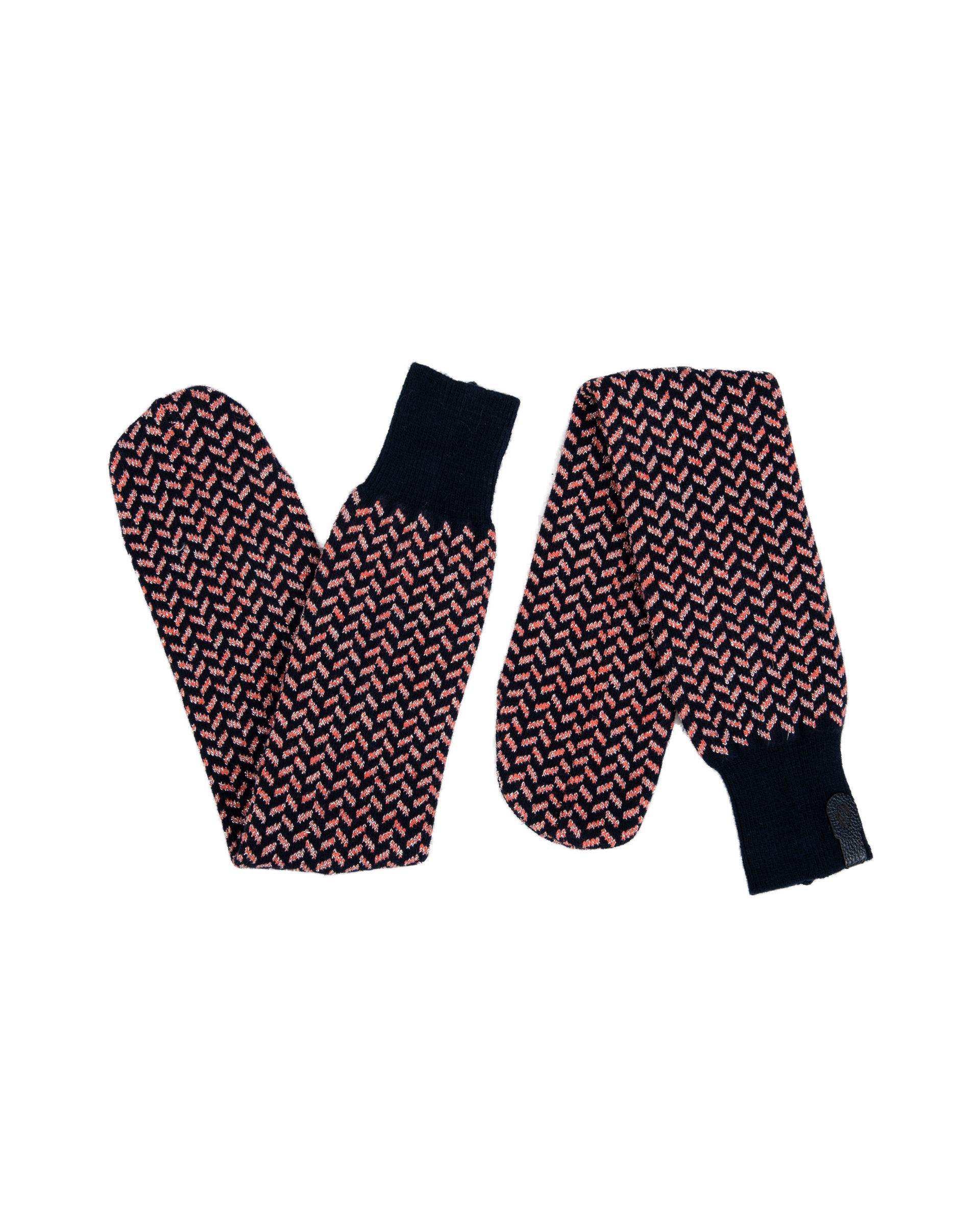 جوراب زنانه بافت لمه دار سرمه ای صورتی تارتن Tartan طرح جناقی