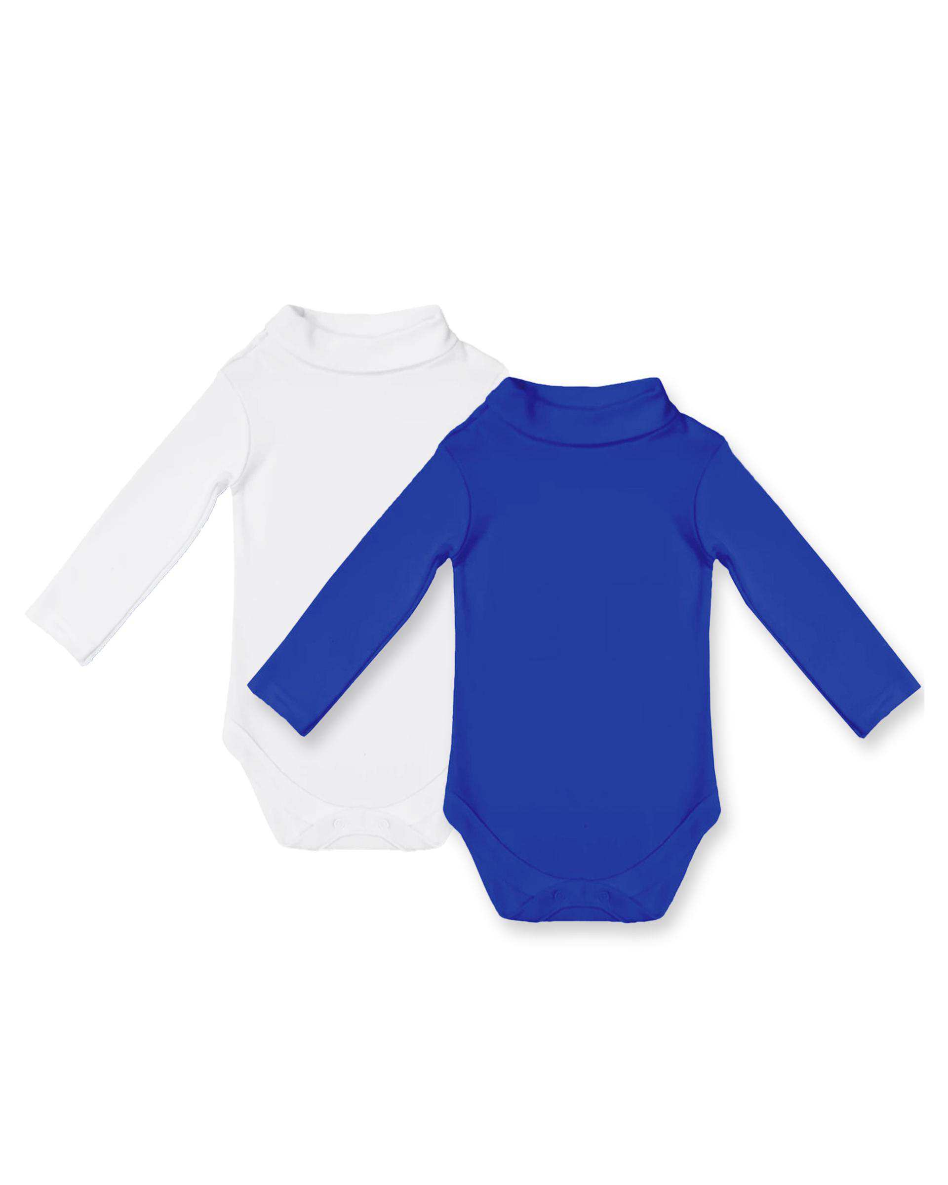 بادی نوزادی یقه اسکی سفید سرمه ای نیل کوک Nilkouk بسته دو عددی