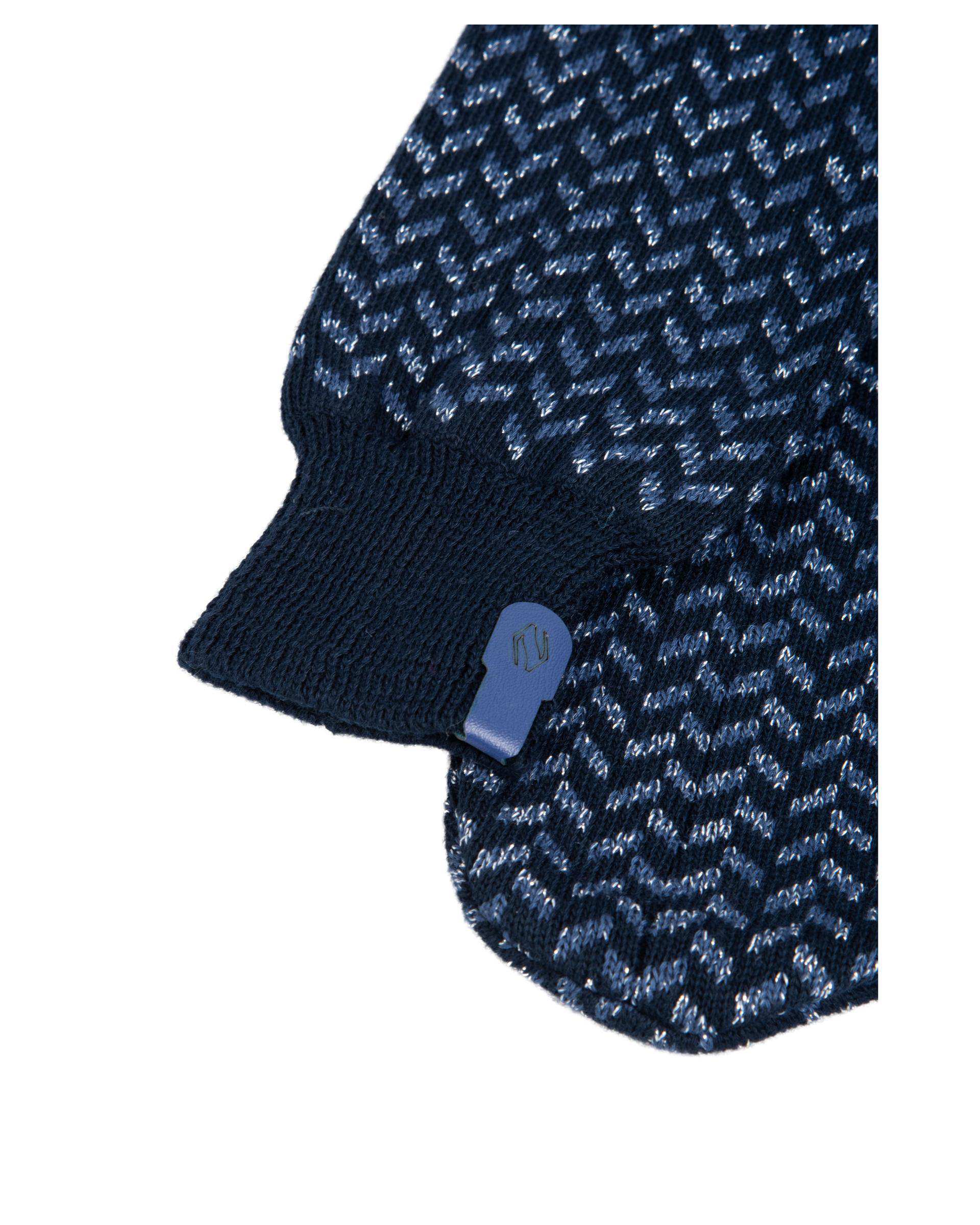 جوراب زنانه بافت لمه دار سرمه ای تارتن Tartan طرح جناقی