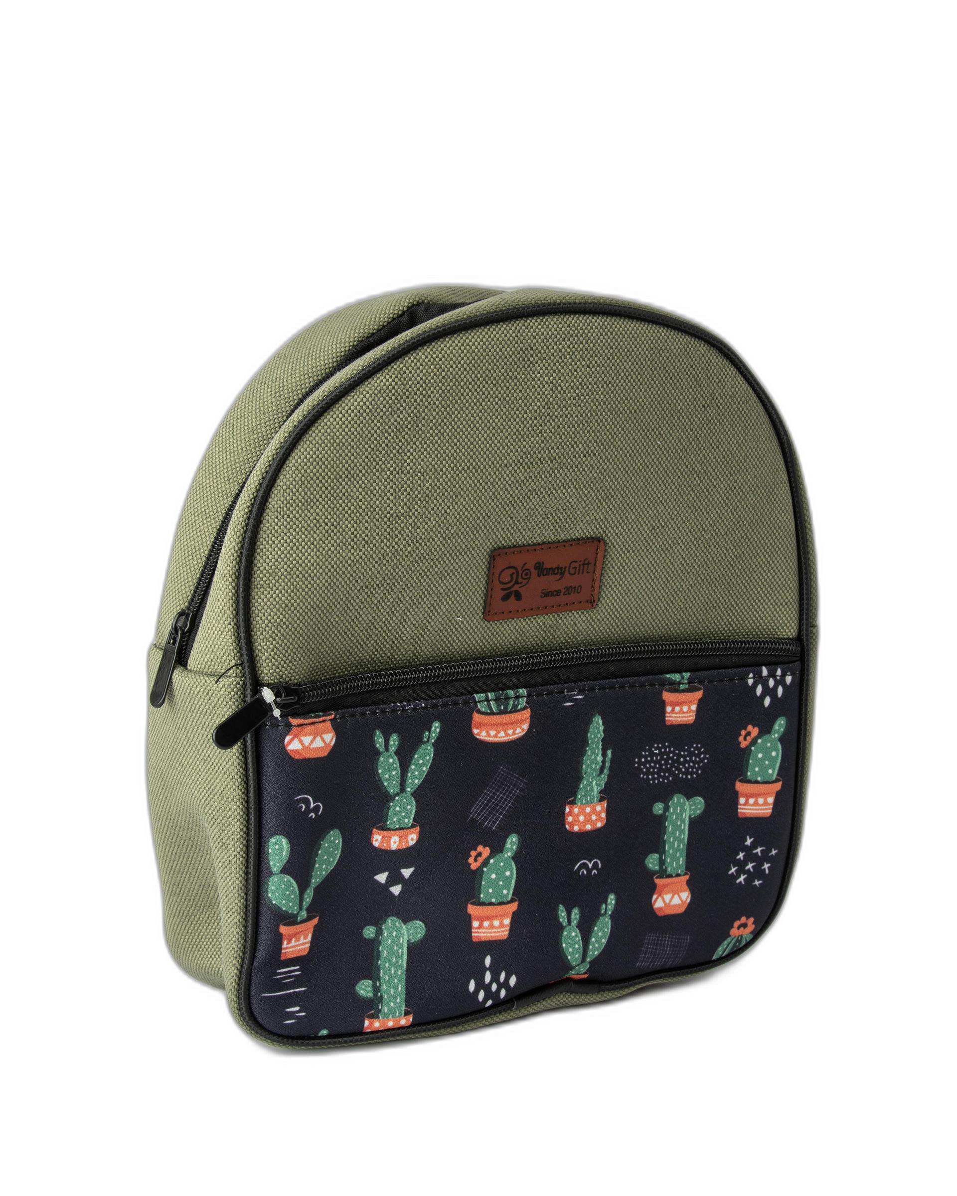 کوله پشتی بچگانه سبز وندی Vandy مدل بیتا طرح کاکتوس