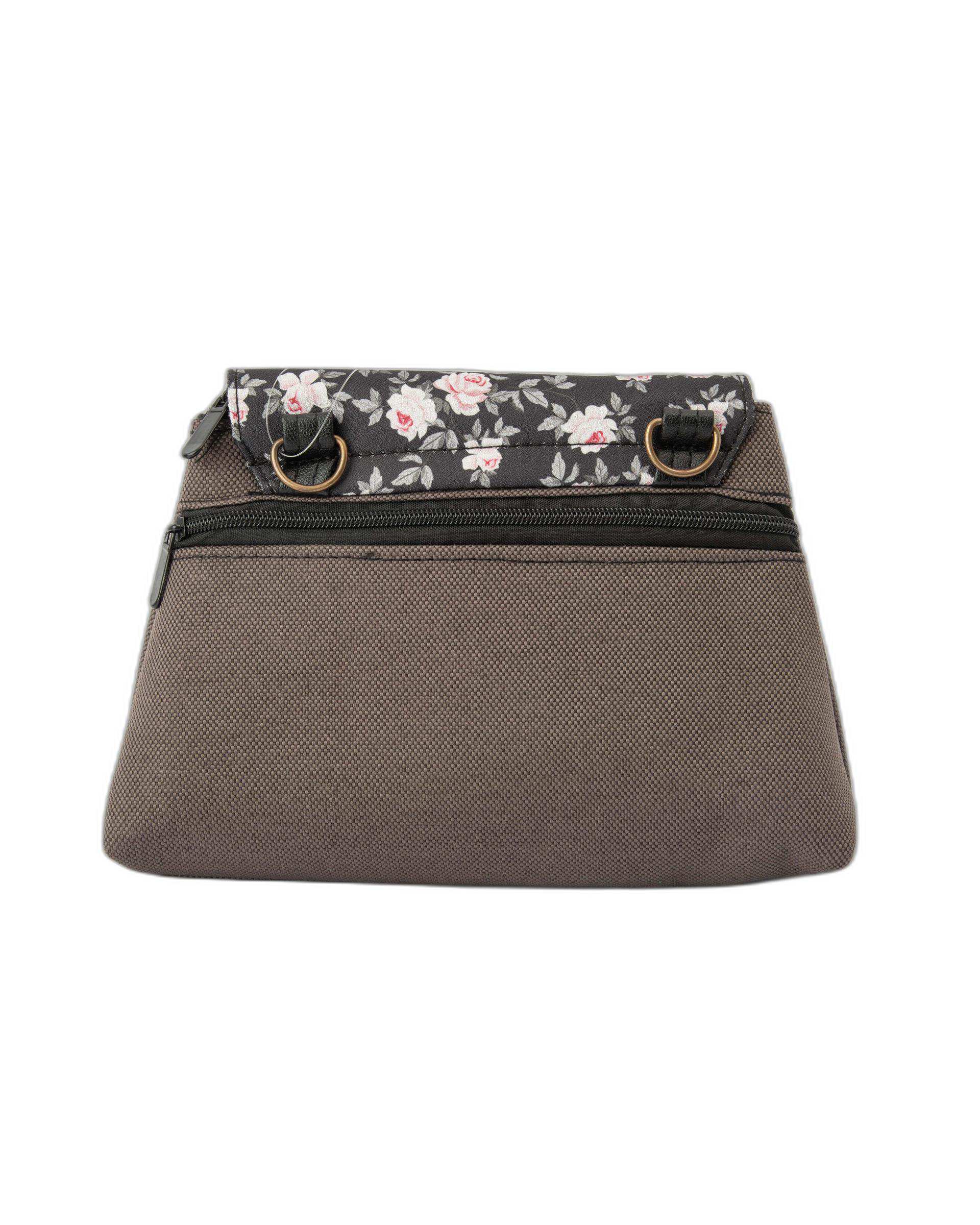 کیف زنانه دوشی زغالی گلدار وندی Vandy مدل باران