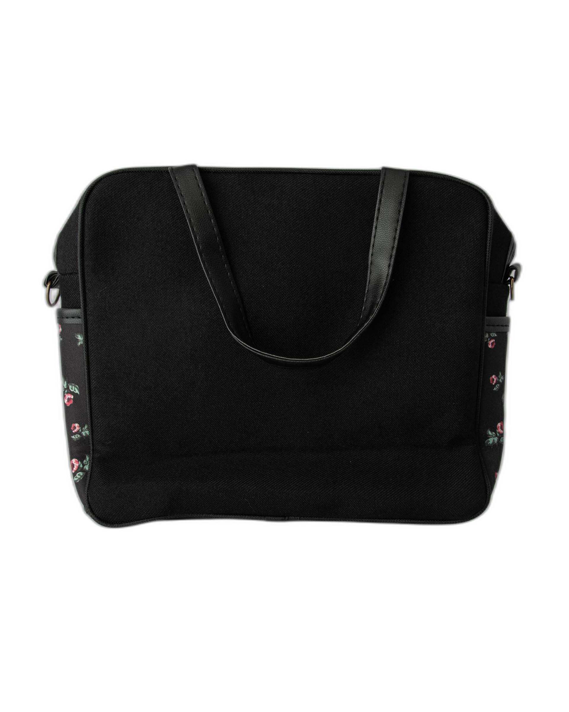 کیف زنانه دستی مشکی گلدار وندی Vandi مدل گیسوب