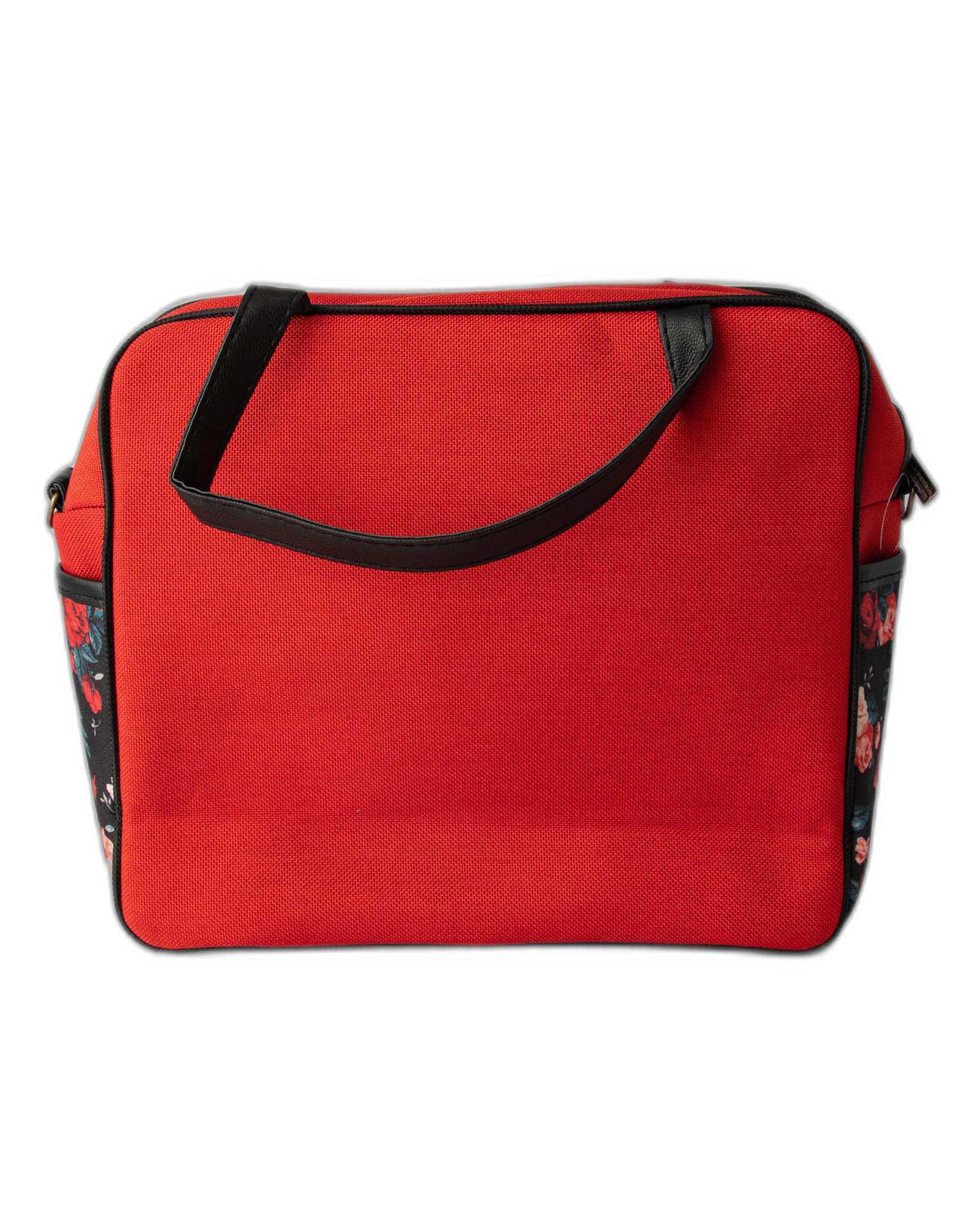 کیف زنانه دستی قرمز گلدار وندی Vandi مدل گیسوب