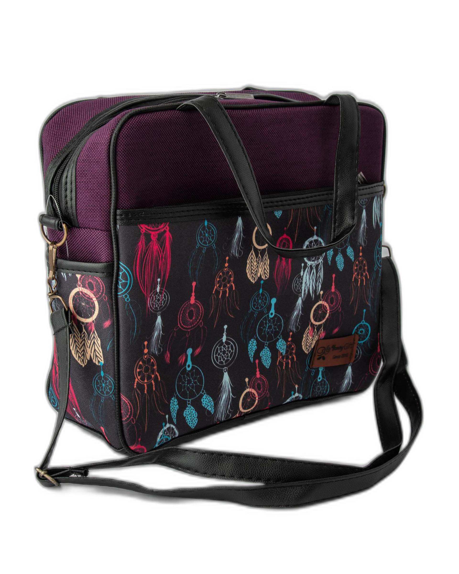 کیف زنانه دستی بنفش وندی Vandi مدل گیسوب طرح دریم کچر