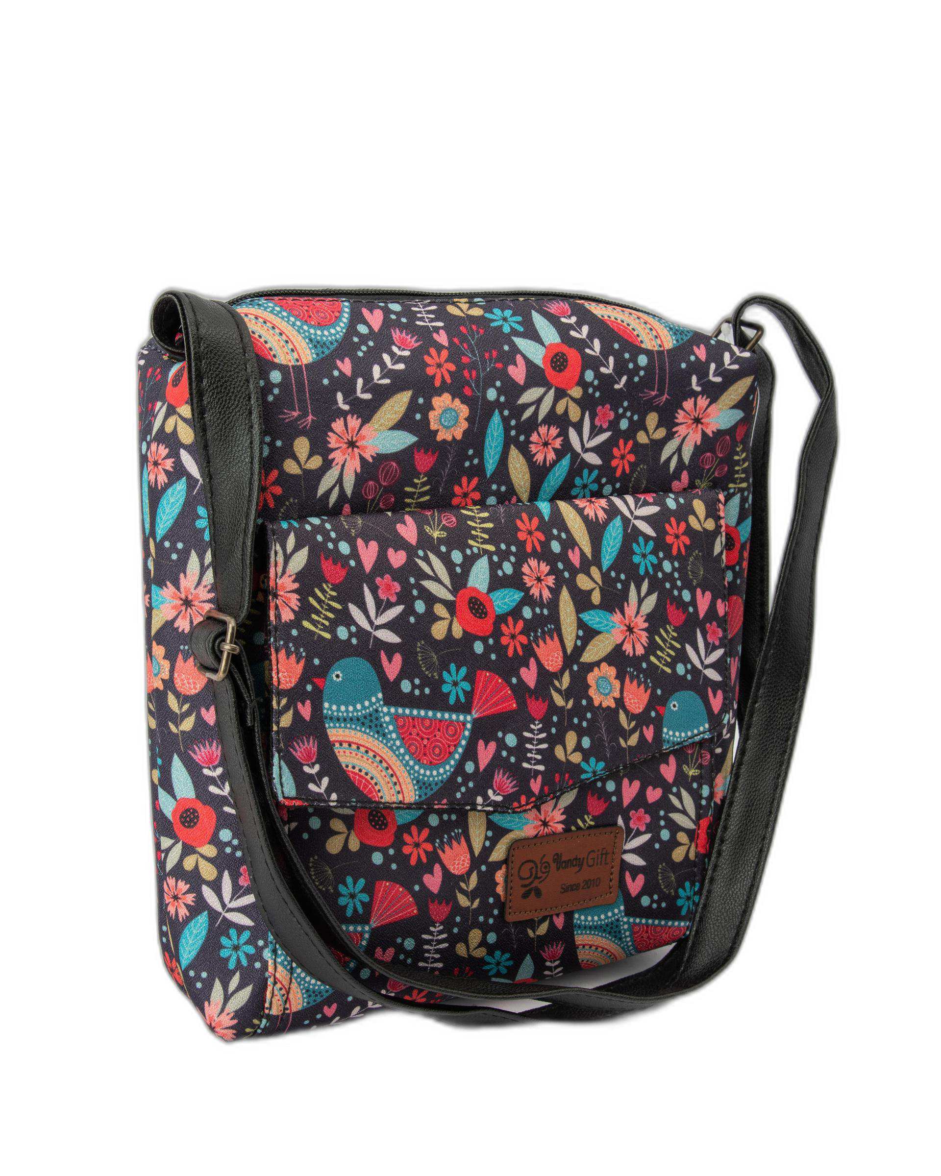 کیف زنانه دوشی وندی Vandi مدل شمیم طرح گل و پرنده