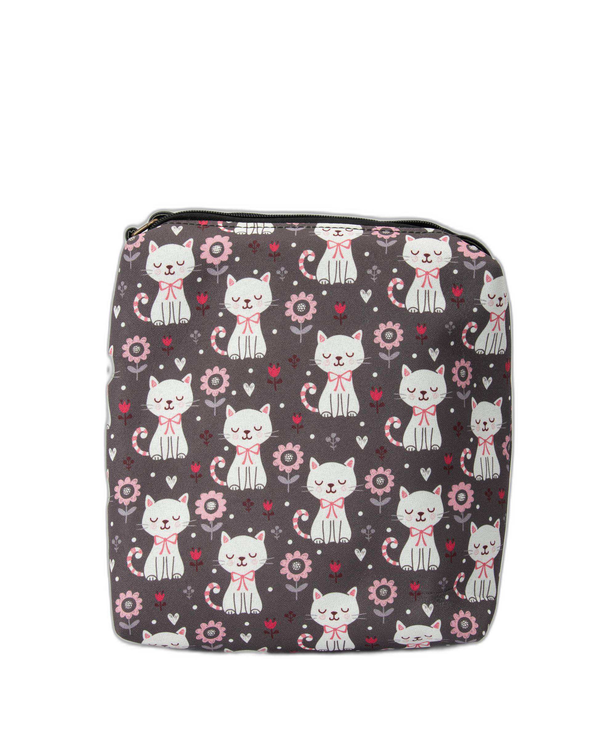 کیف زنانه دوشی زغالی وندی Vandi مدل شمیم طرح گربه