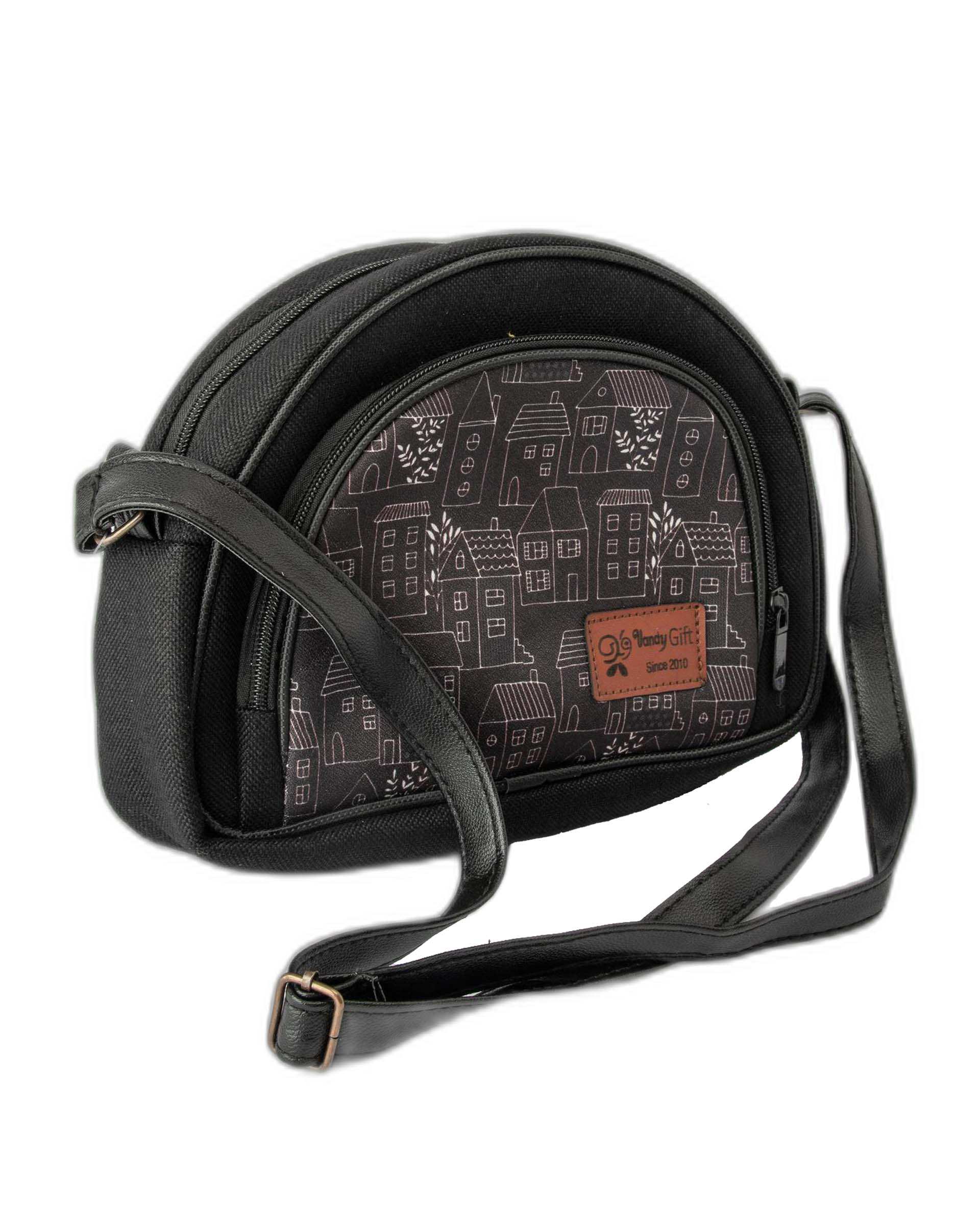 کیف زنانه دوشی مشکی وندی Vandi مدل درین طرح خانه