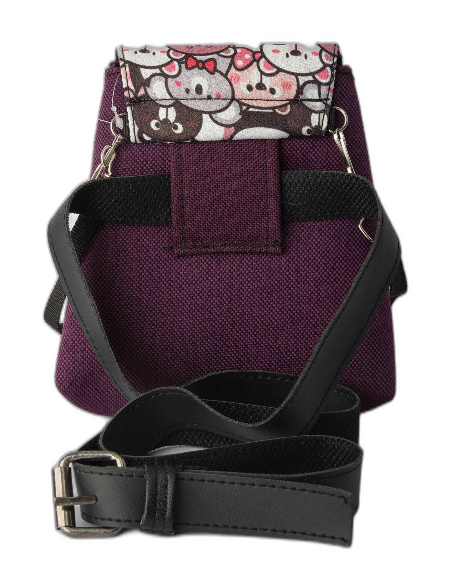 کیف زنانه کمری و دوشی بنفش وندی Vandi مدل نبات طرح خرس