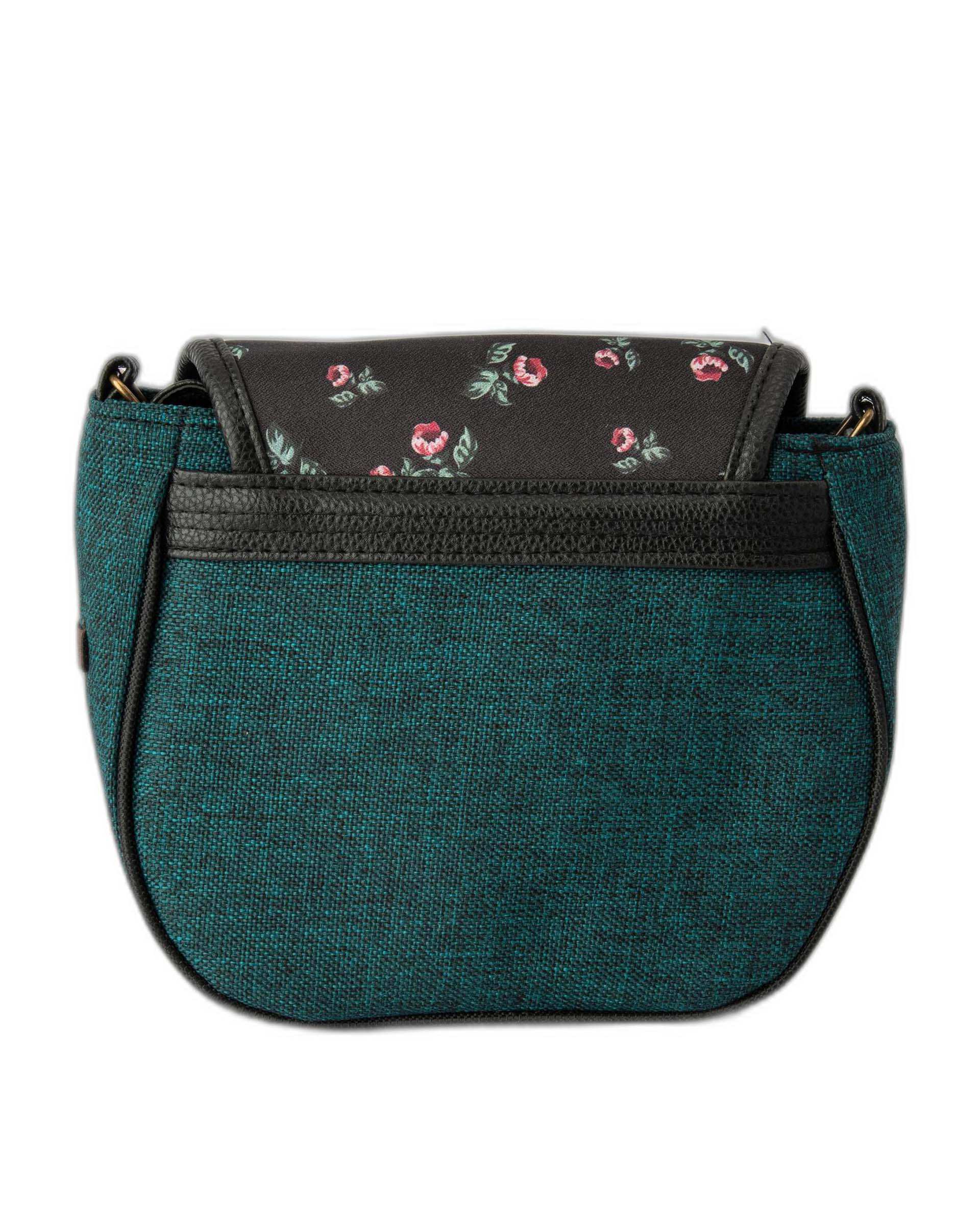 کیف زنانه دوشی سبز یشمی گلدار وندی Vandy مدل پونه