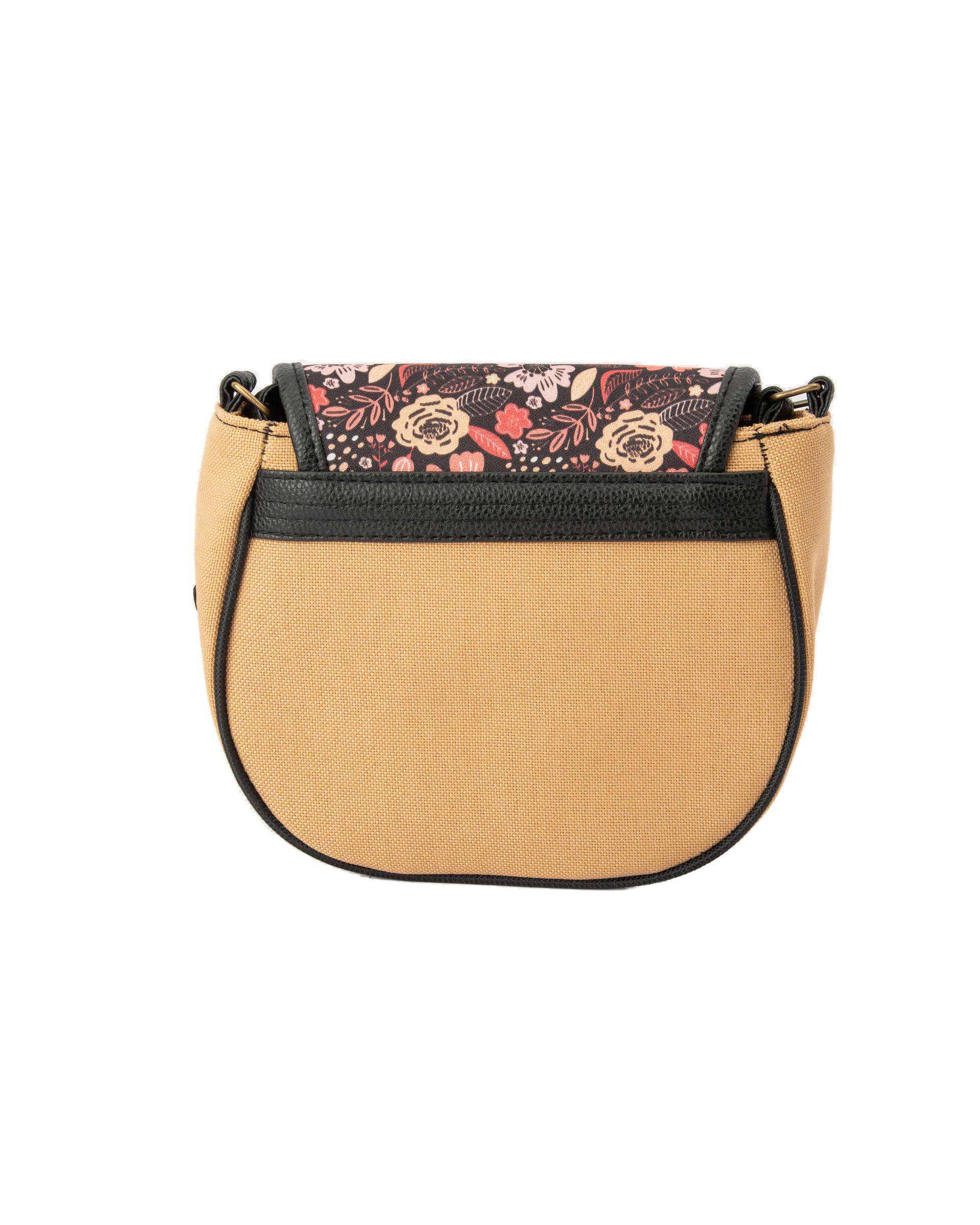 کیف زنانه دوشی نخودی گلدار وندی Vandy مدل پونه