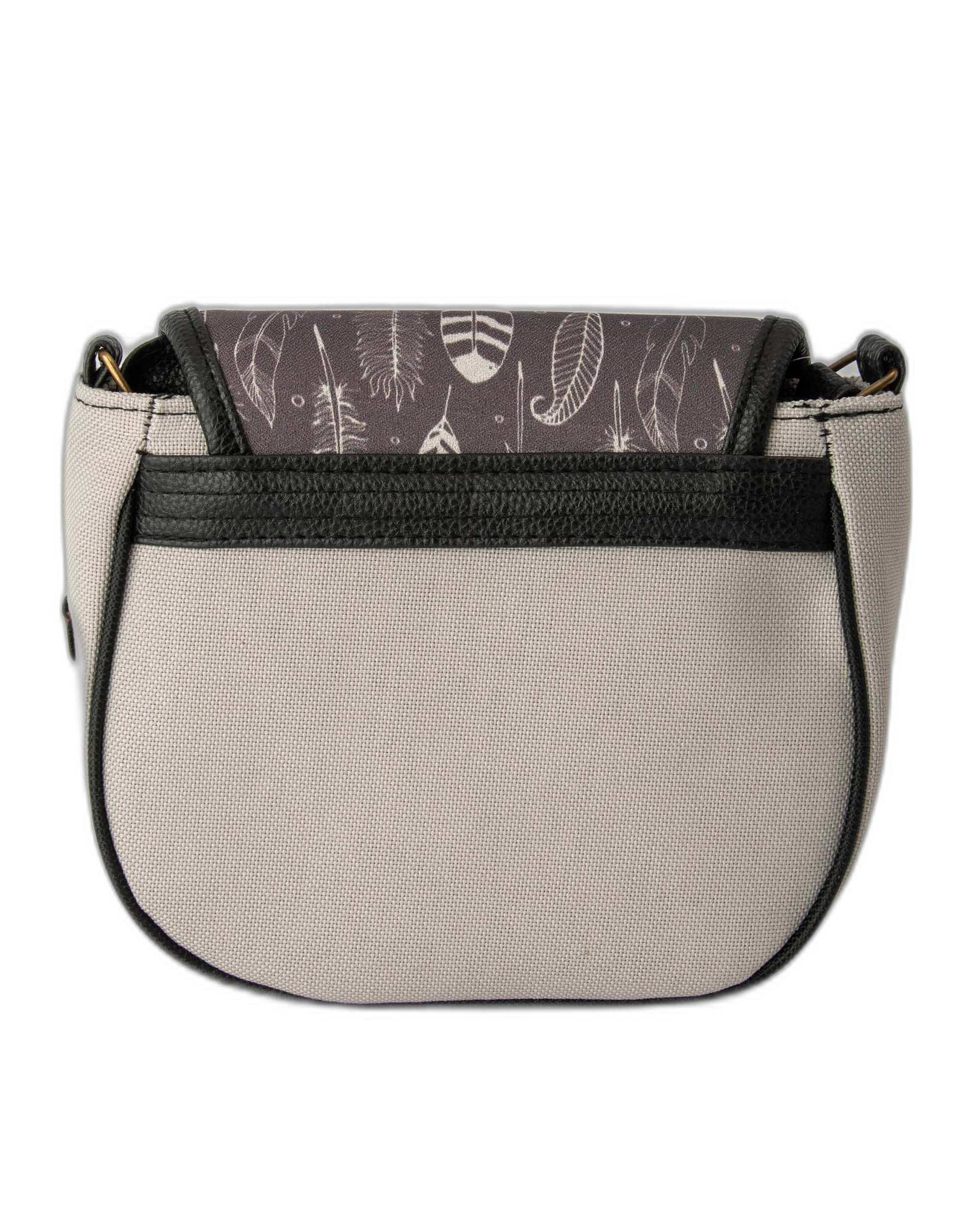 کیف زنانه دوشی طوسی وندی Vandy مدل پونه طرح پر