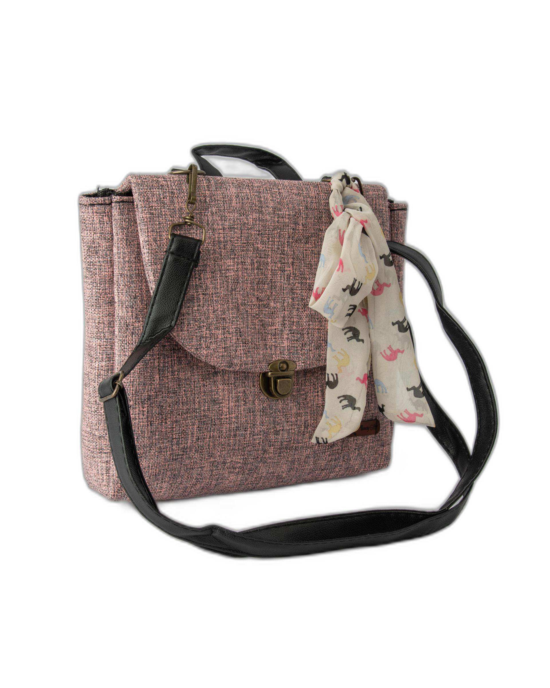 کیف زنانه دوشی صورتی وندی Vandy مدل گلدونه