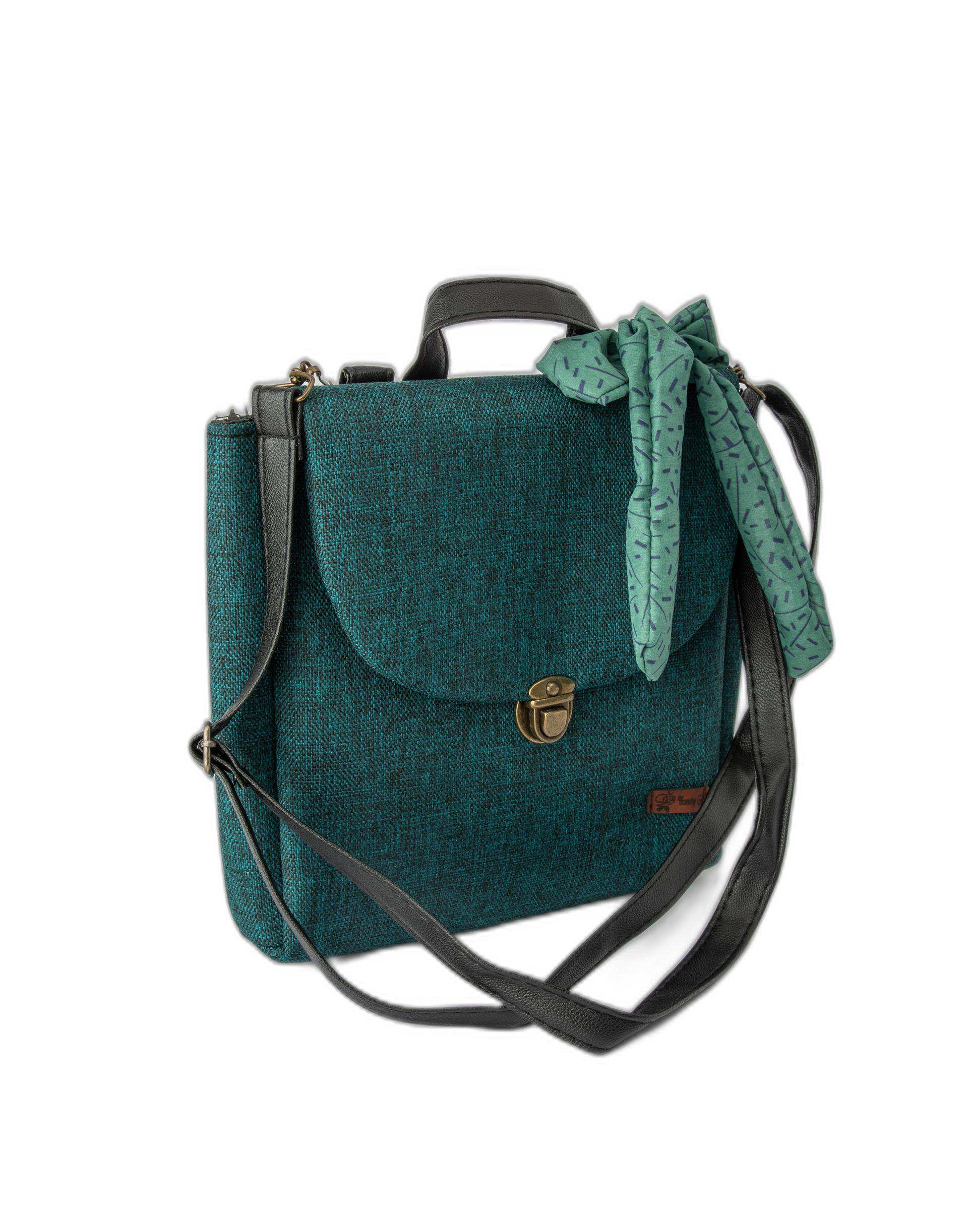 کیف زنانه دوشی سبز یشمی وندی Vandy مدل گلدونه