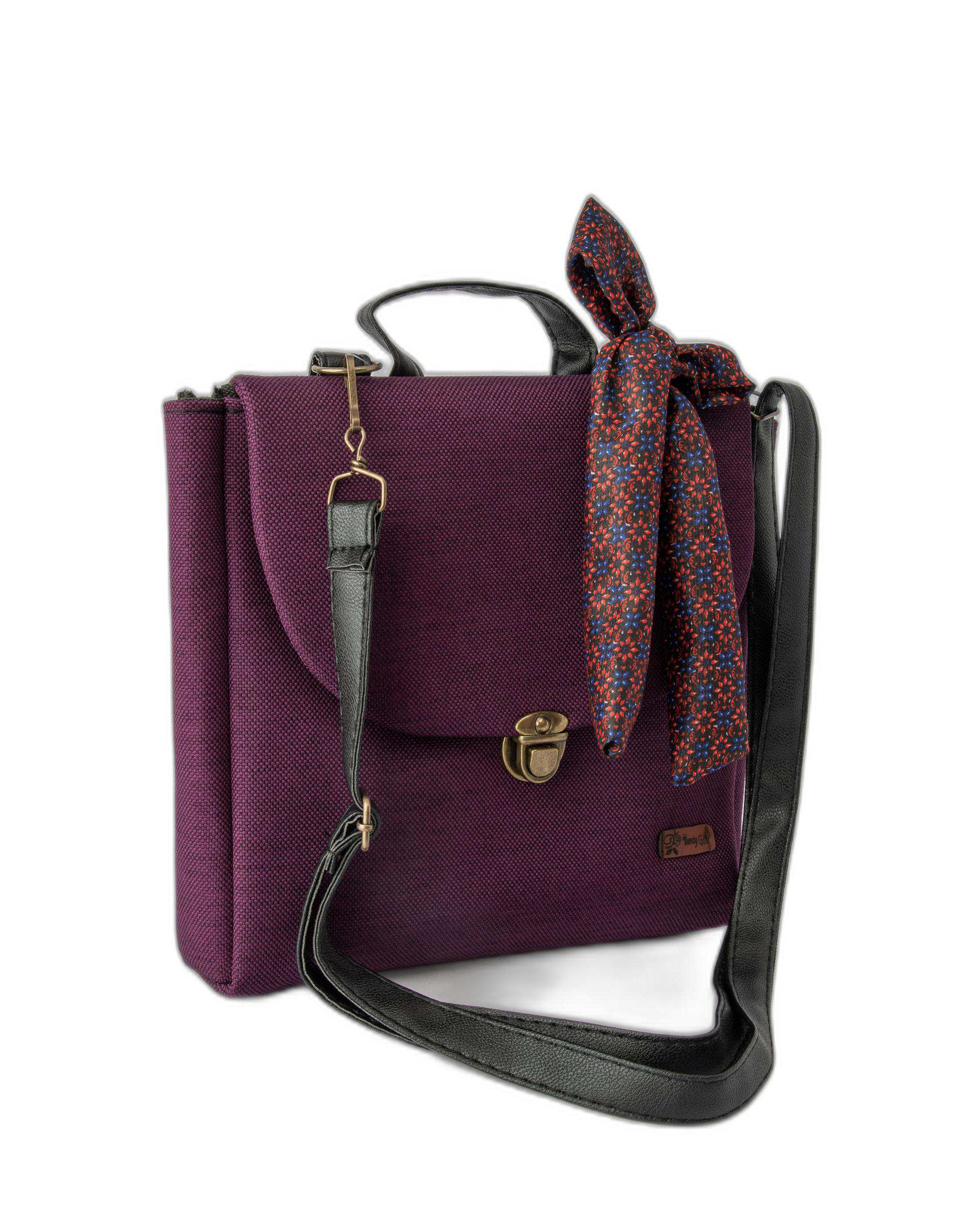 کیف زنانه دوشی بنفش وندی Vandy مدل گلدونه