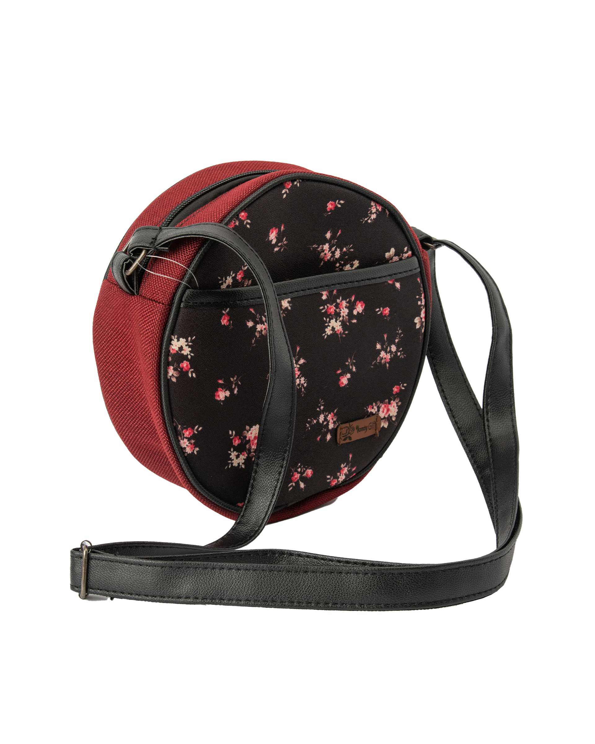 کیف زنانه دوشی زرشکی گلدار وندی Vandy مدل کلوچه