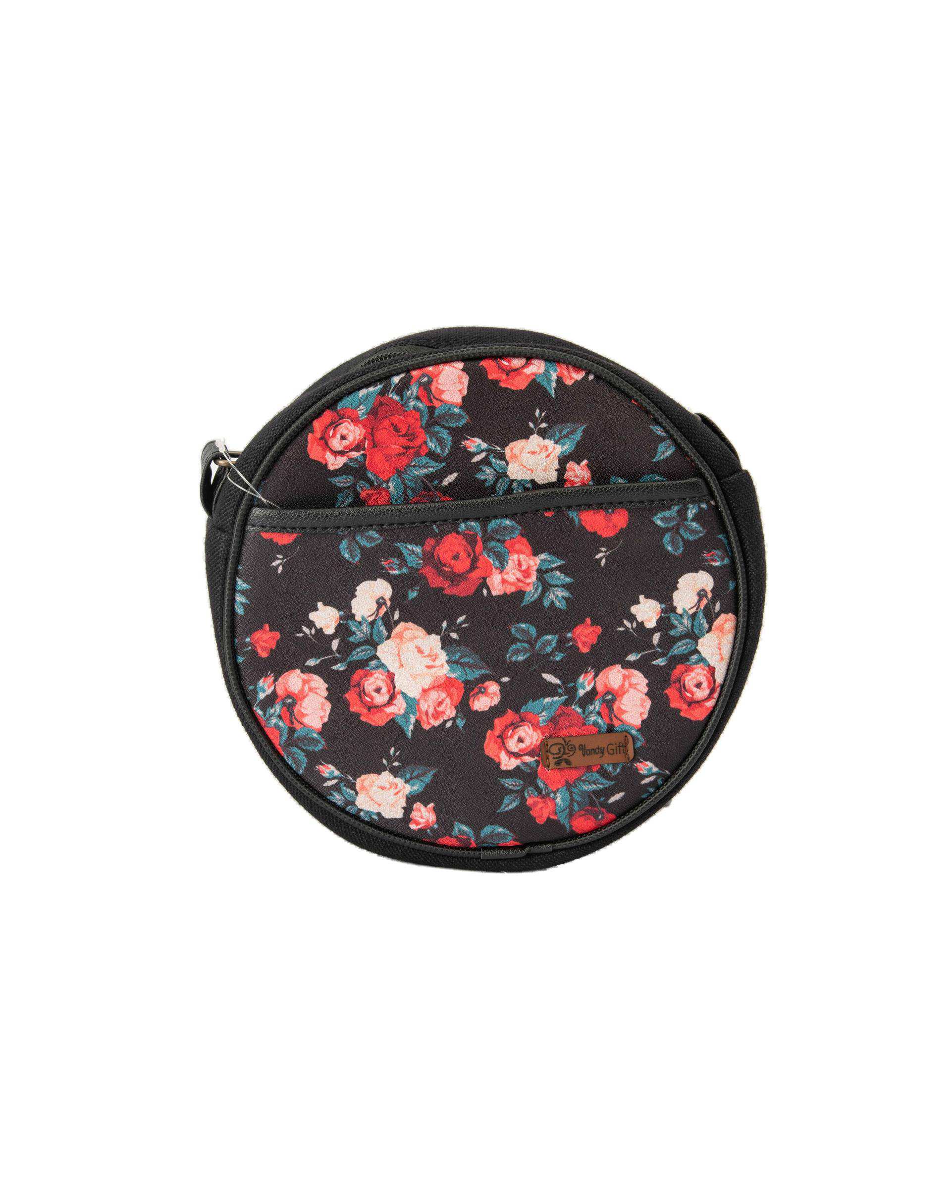 کیف زنانه دوشی مشکی گلدار وندی Vandy مدل کلوچه