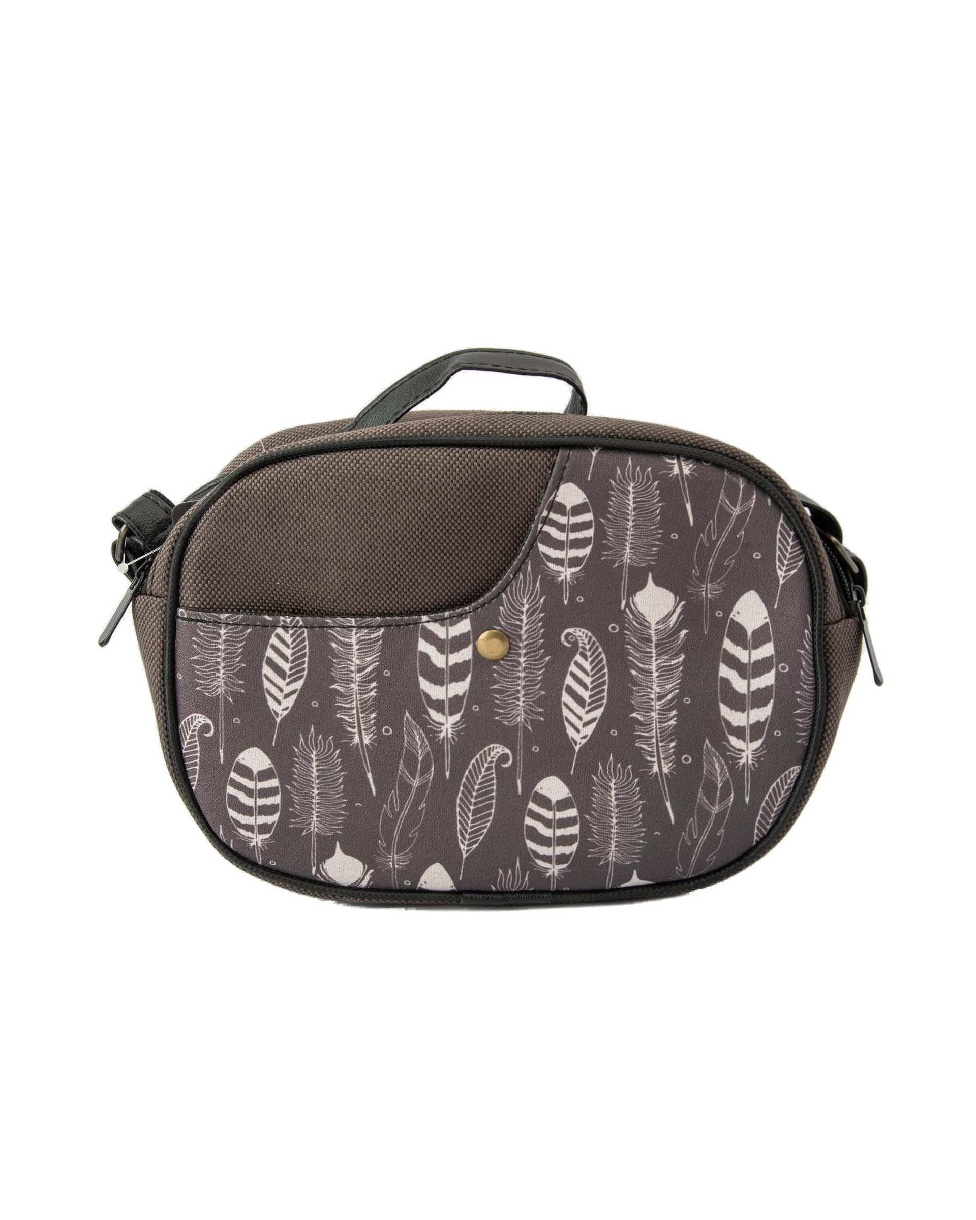 کیف زنانه دوشی زغالی وندی Vandi مدل هوما طرح پر