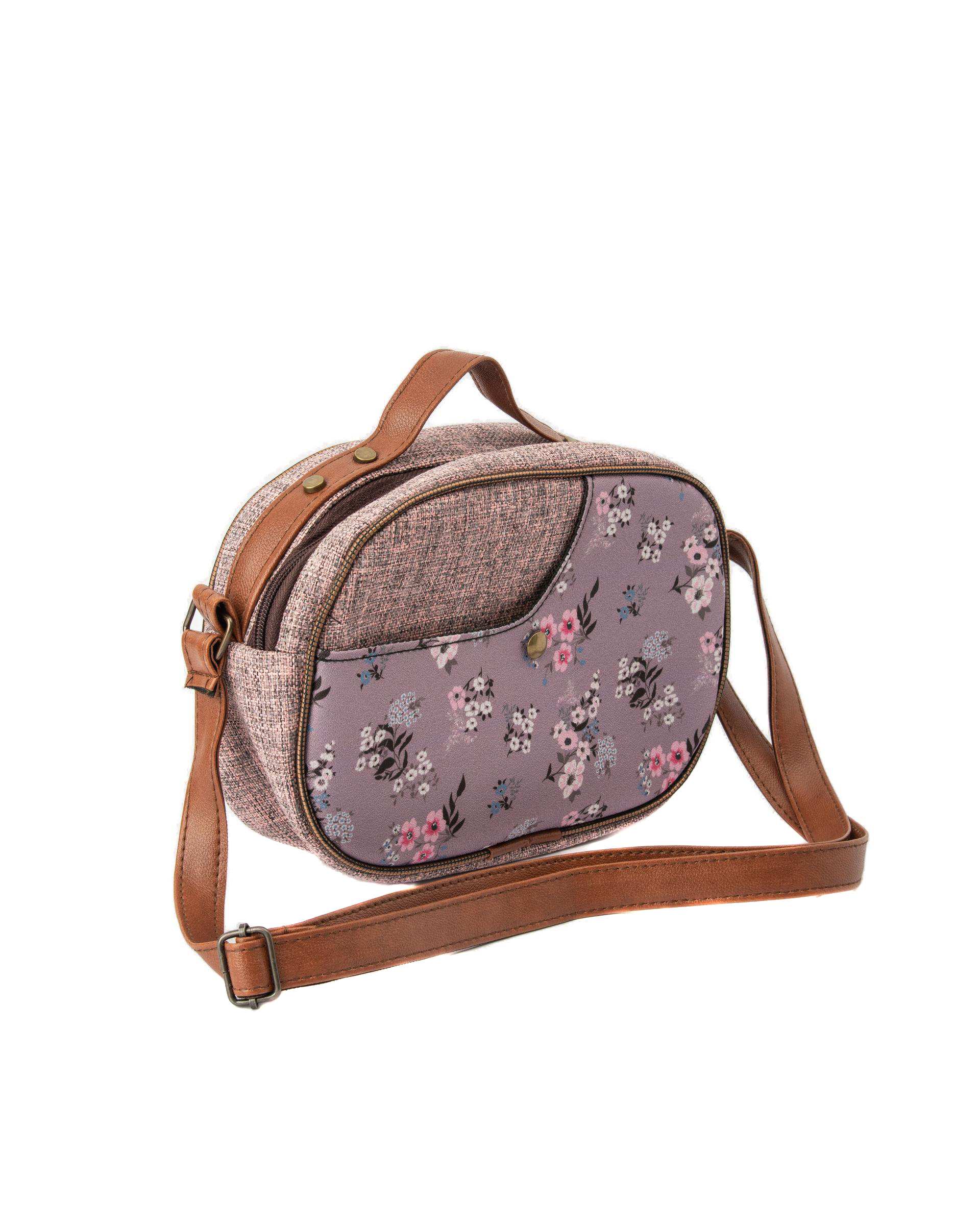 کیف زنانه دوشی صورتی چرک گلدار وندی Vandi مدل هوما