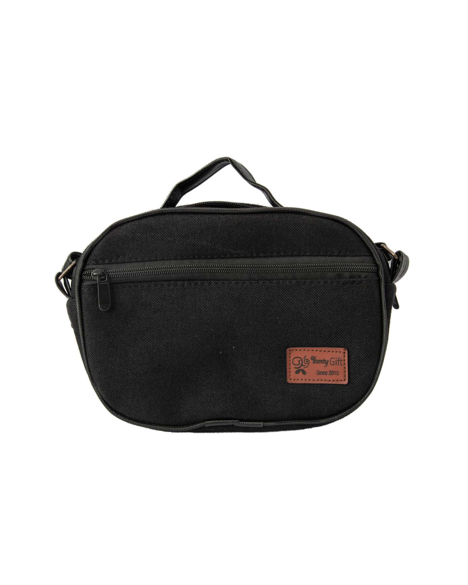 کیف زنانه دوشی مشکی وندی Vandi مدل هوما طرح خانه