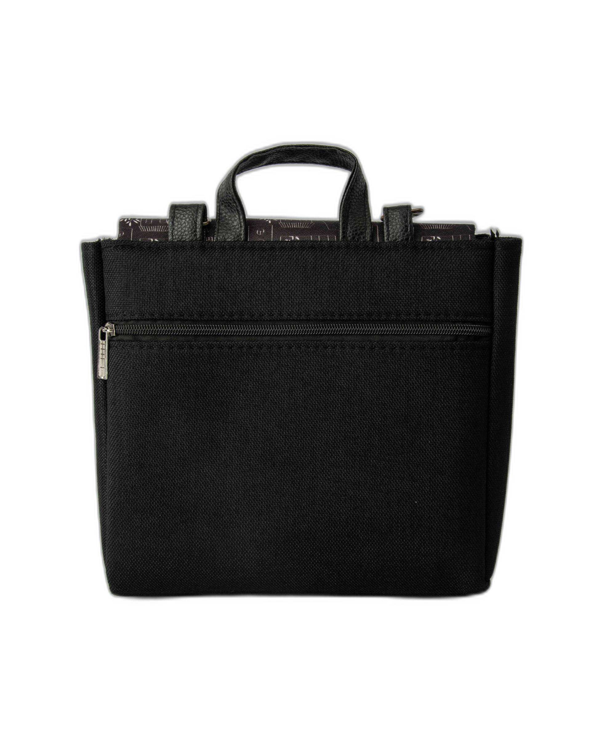 کیف زنانه دوشی مشکی وندی Vandy مدل گلدونه طرح خانه