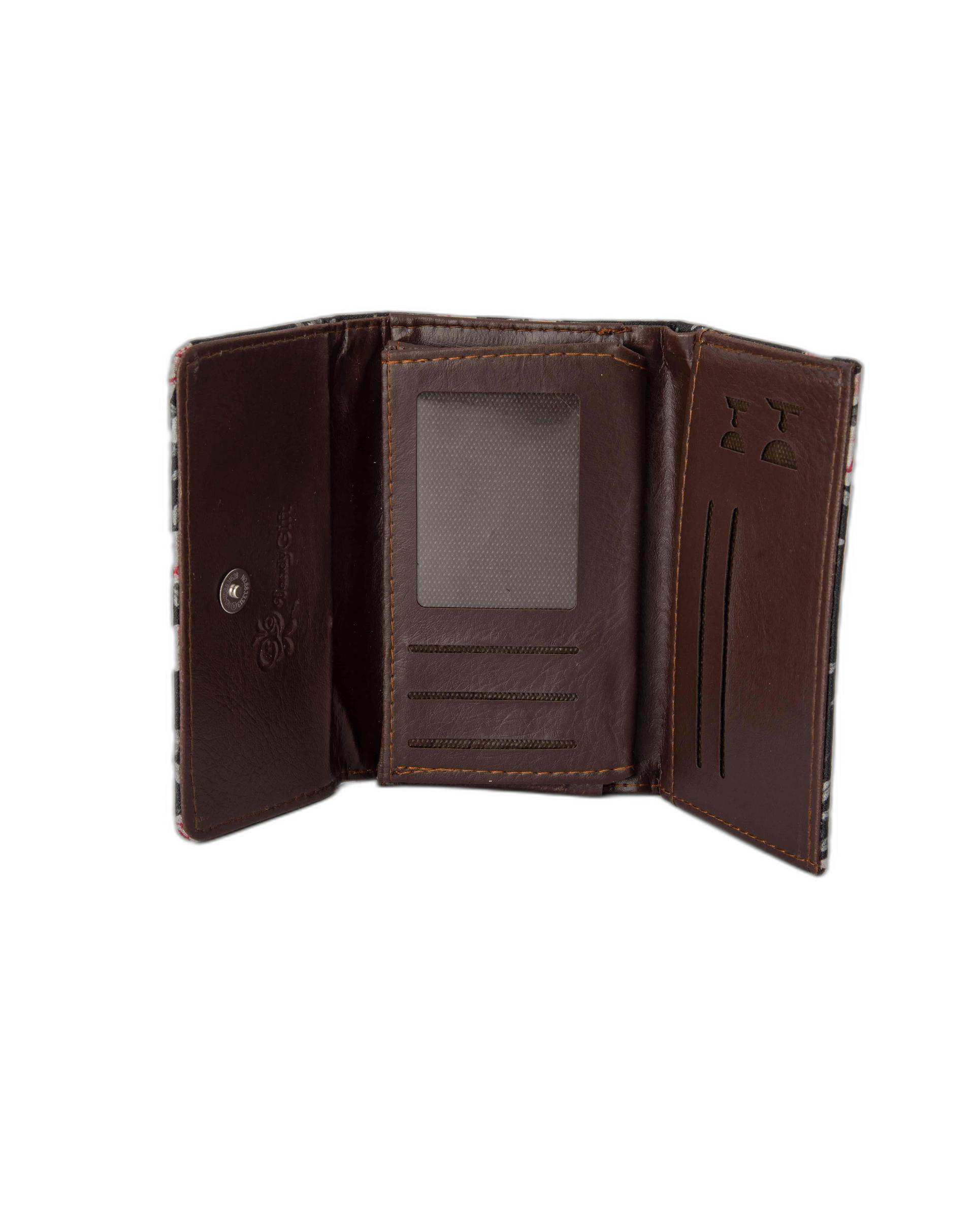 کیف پول مشکی وندی Vandy مدل شاپرک طرح گل کد 1025