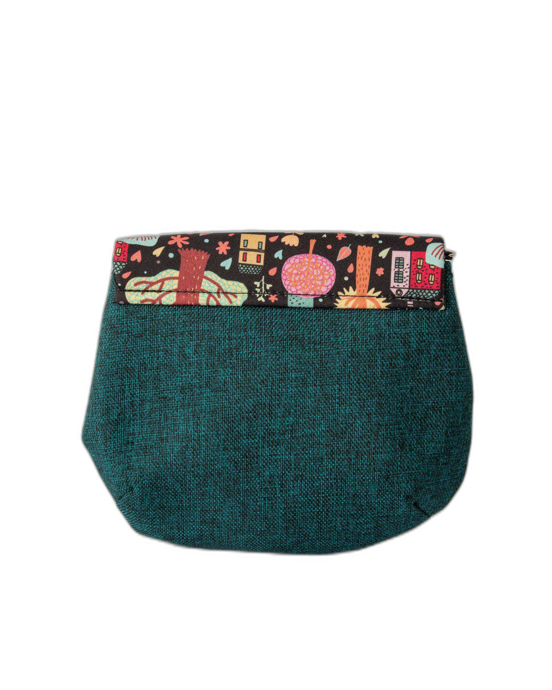 کیف زنانه دوشی سبز یشمی وندی Vandy مدل نقلی طرح خانه