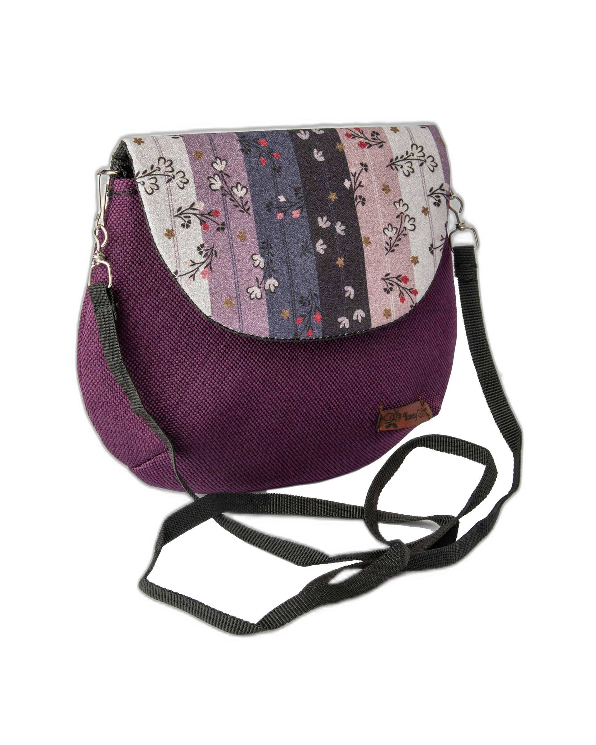 کیف زنانه دوشی بنفش گلدار وندی Vandy مدل نقلی