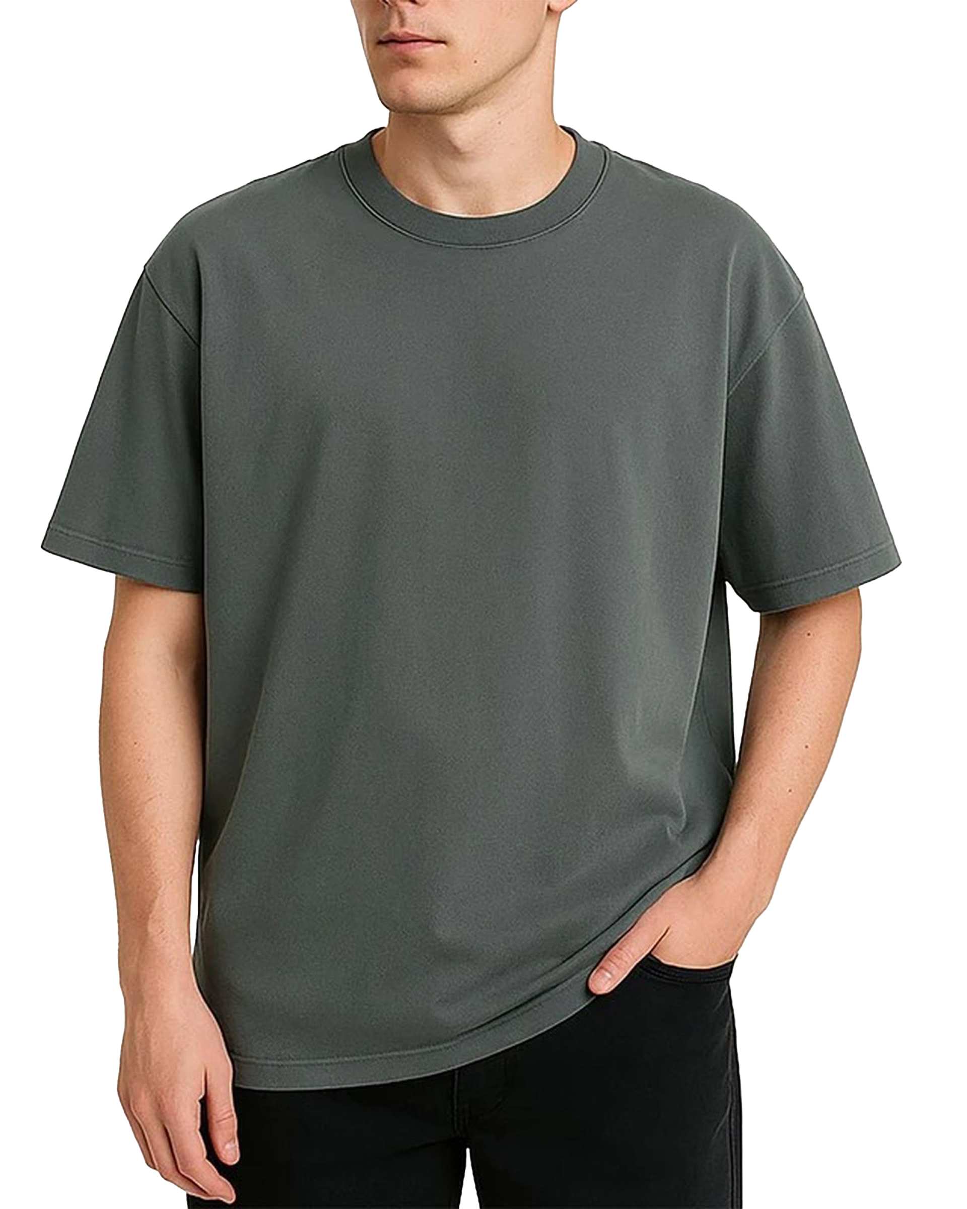 تی شرت مردانه یقه گرد اور سایز طوسی تیره هومنیتی Whomanity مدل WYMTSWILSON