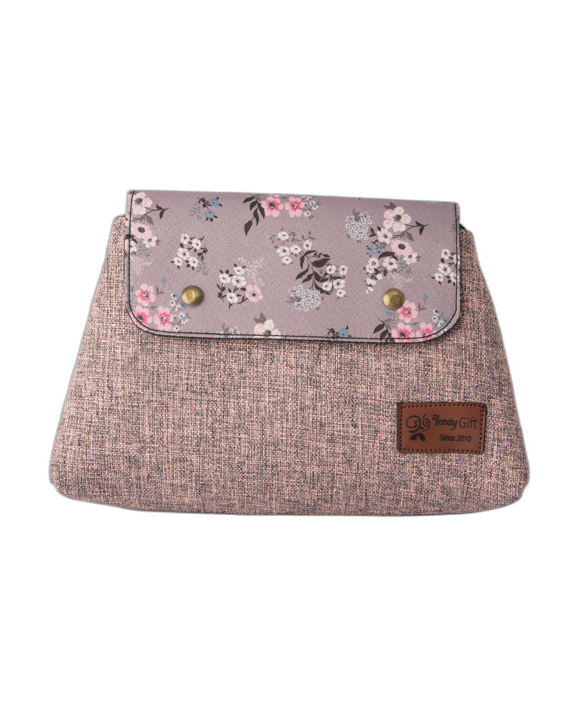 کیف زنانه دوشی صورتی گلدار وندی Vandy مدل باران