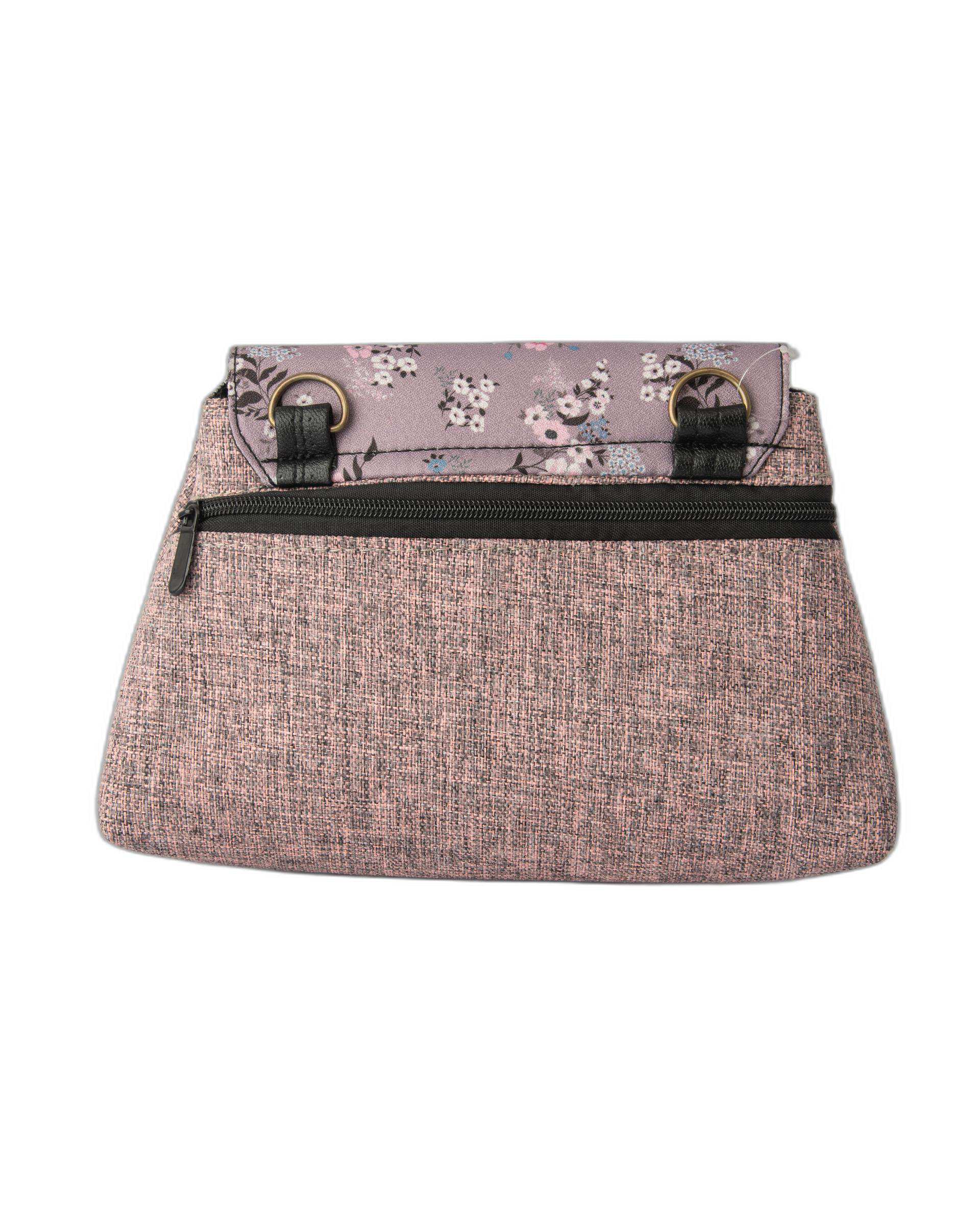 کیف زنانه دوشی صورتی گلدار وندی Vandy مدل باران