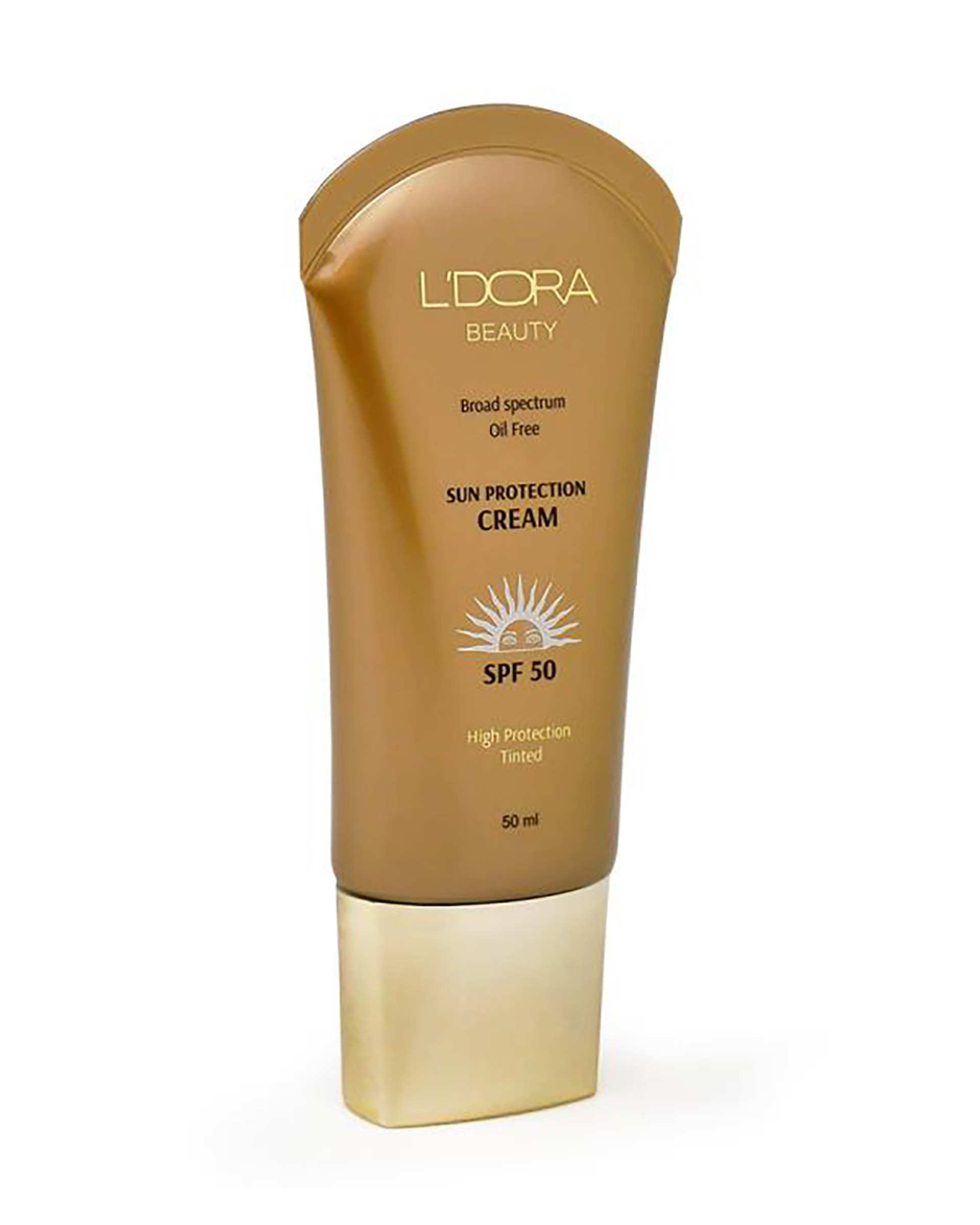 کرم ضد آفتاب رنگی فاقد چربی SPF50 لدورا بیوتی Ldora Beauty حجم 50ml