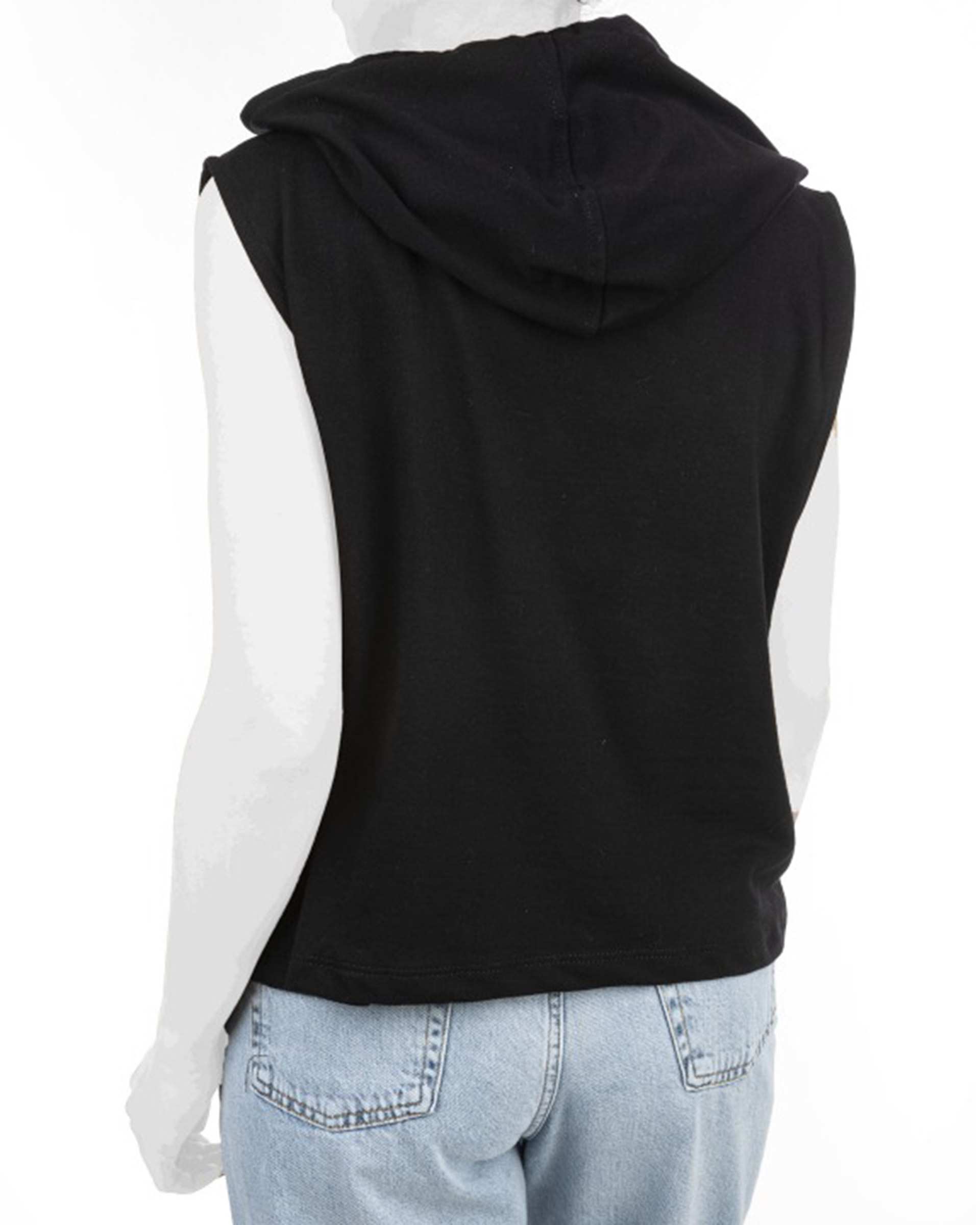 هودی زنانه آستین حلقه ای مشکی ویوایز WeWise کد WW-02-20005