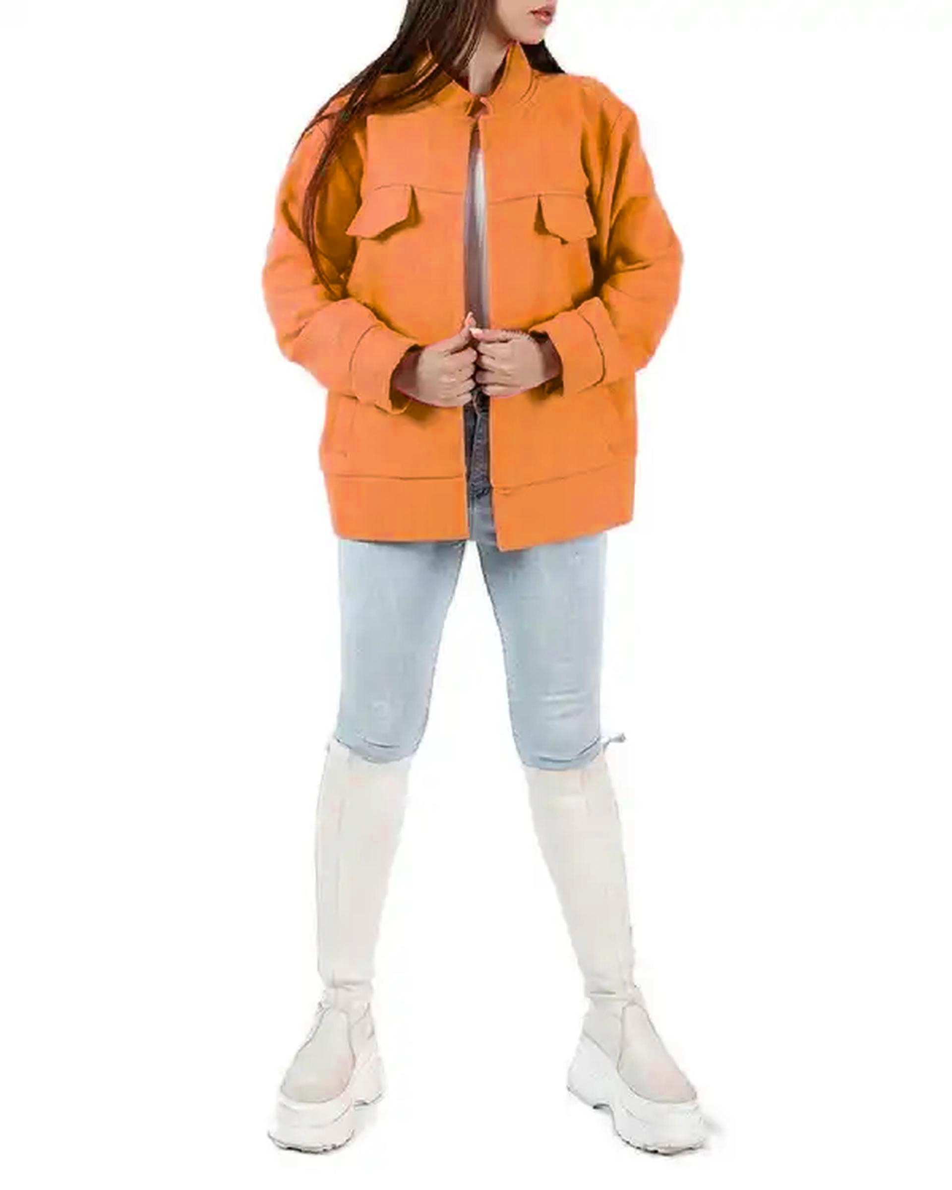 کت زنانه جناقی نارنجی مینوس Miinoos مدل آبان