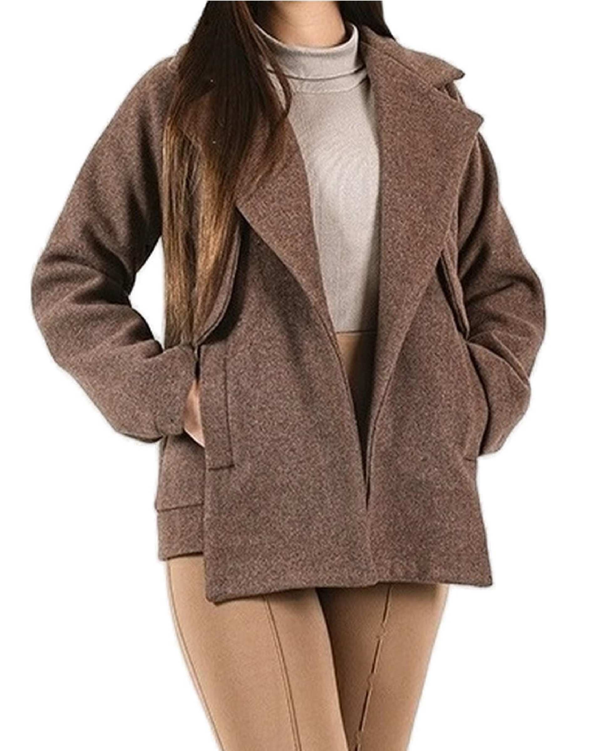 کت زنانه فوتر قهوه ای مینوس Miinoos مدل دیانا