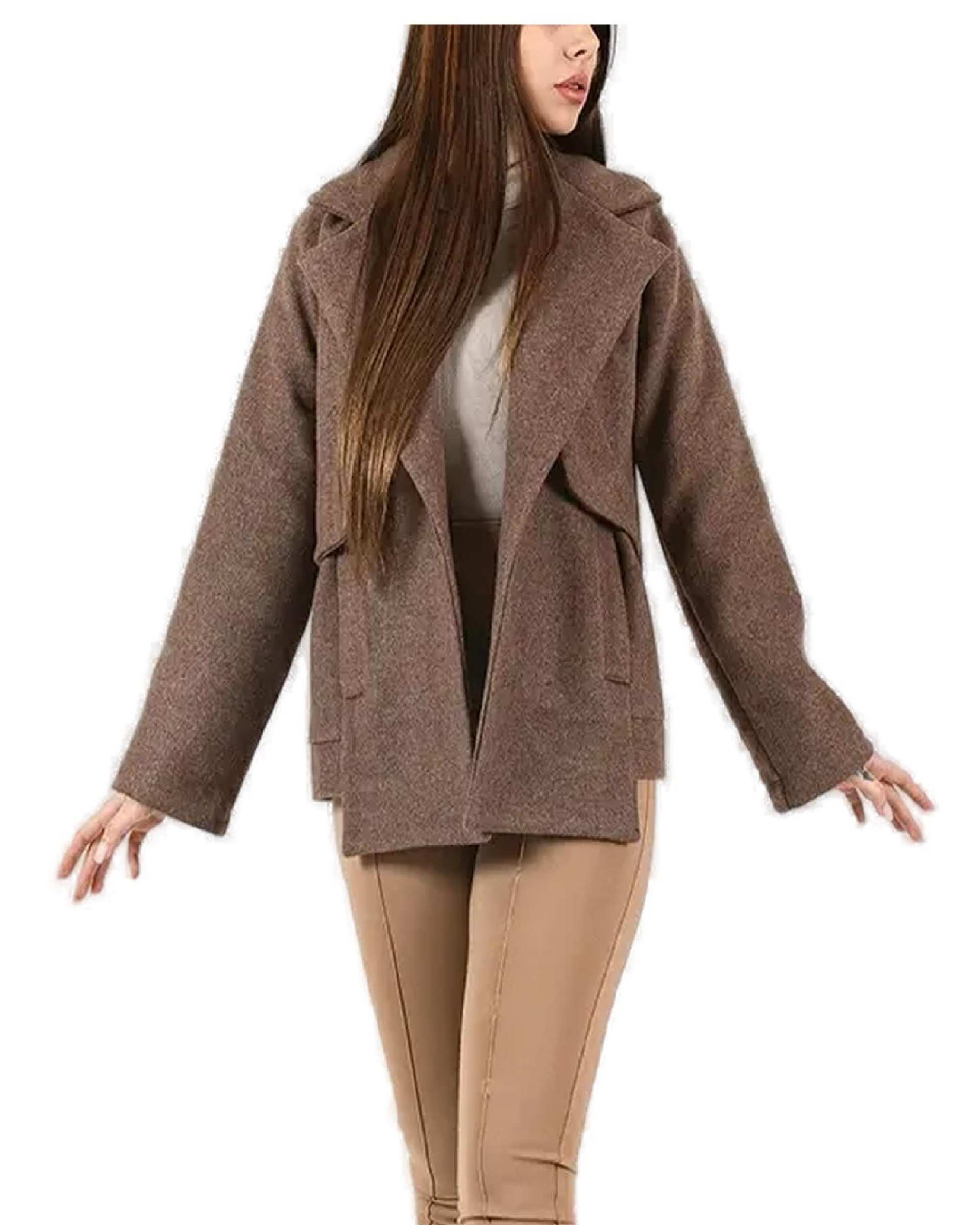 کت زنانه فوتر قهوه ای مینوس Miinoos مدل دیانا