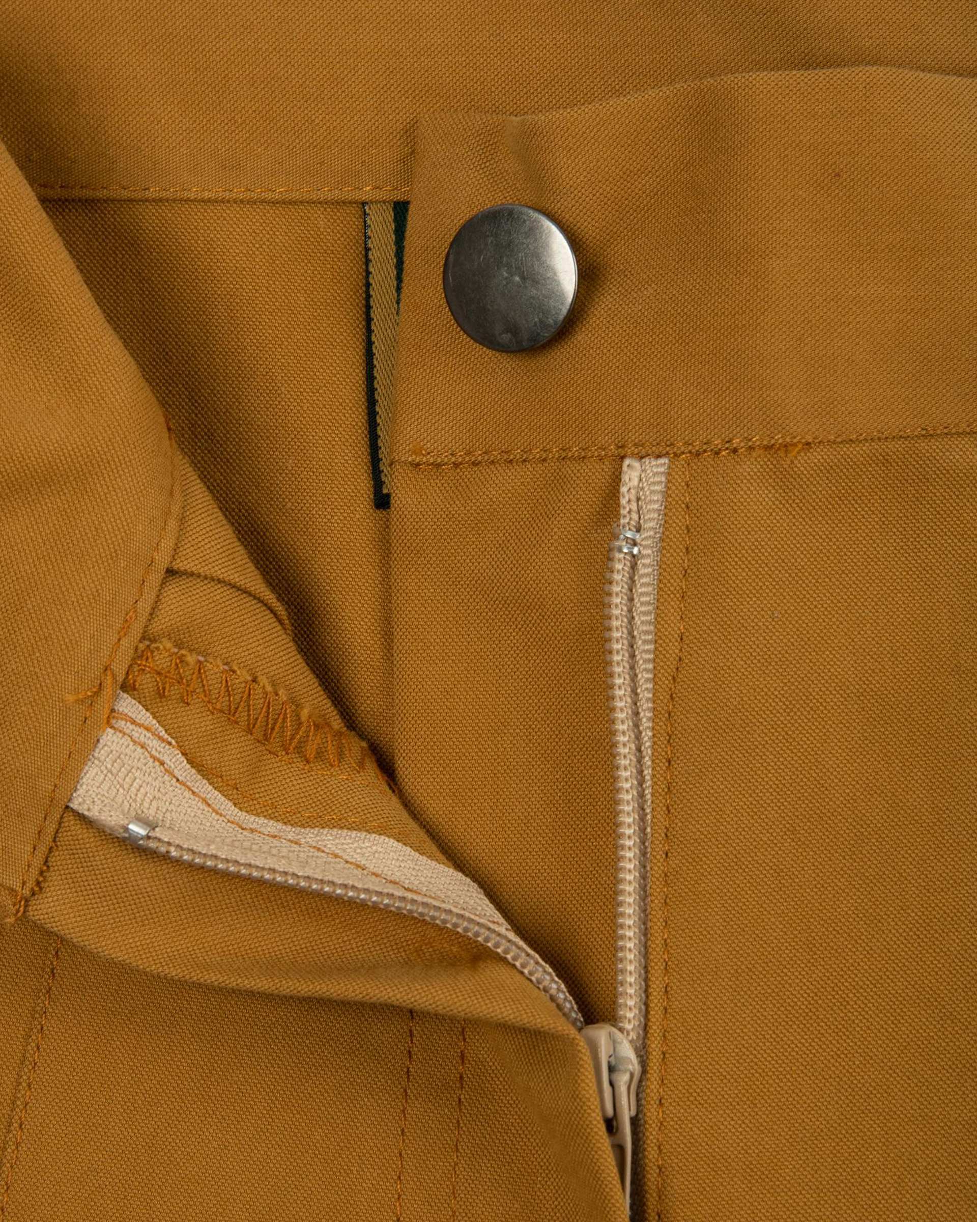 ست کت و شلوار زنانه کراپ کتان خردلی مینوس Miinoos مدل آنجل